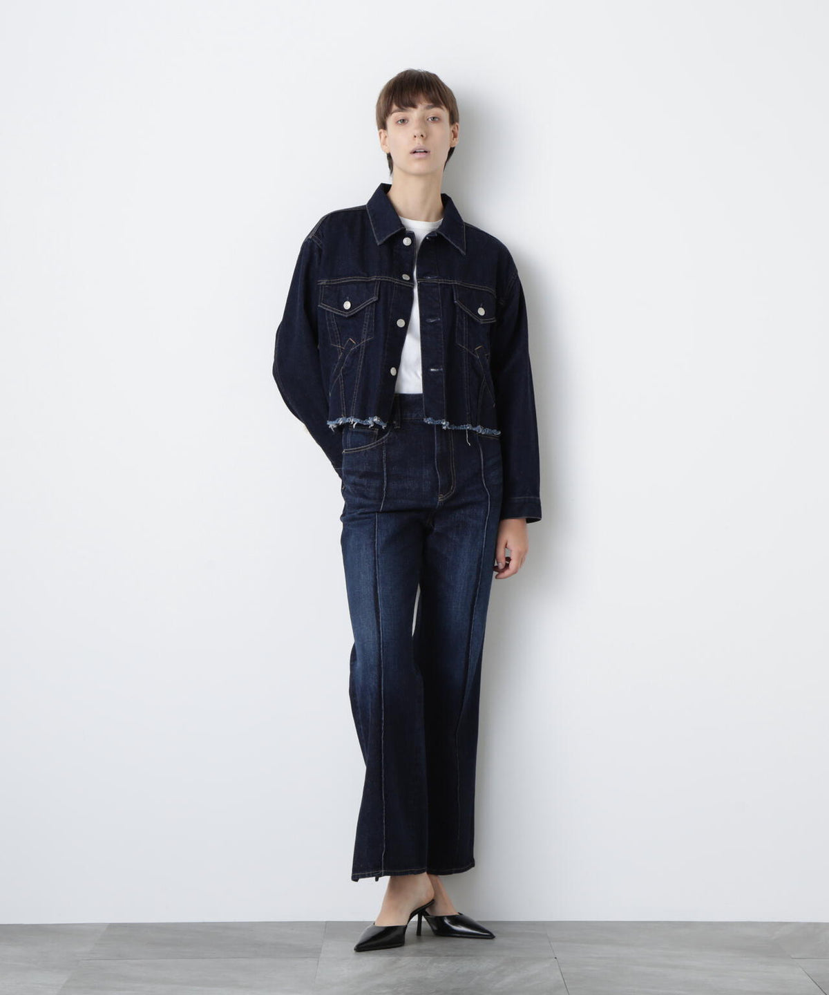 Fur Trim Combination Denim JK