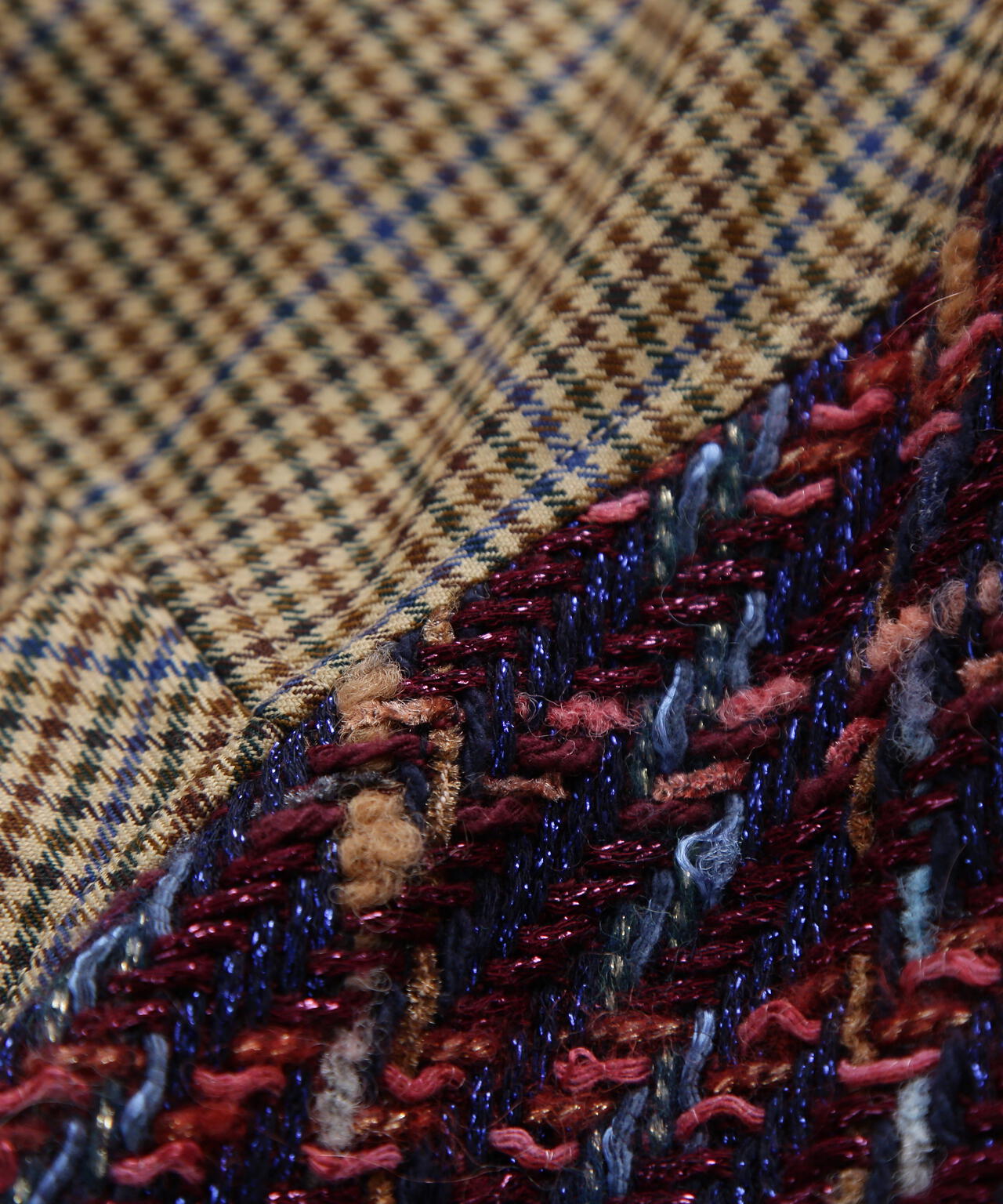 Tweed Sleeve Stand Zip UP JK