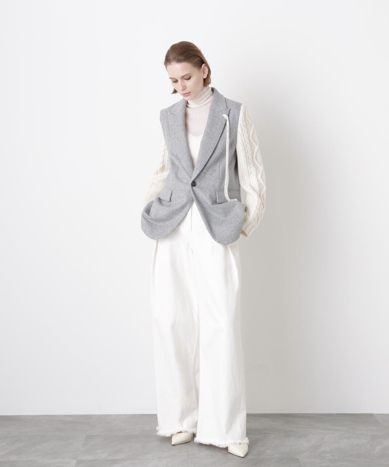 Cable Knit Sleeve Jacket