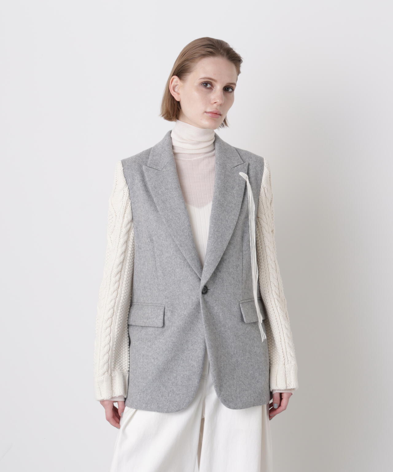 Cable Knit Sleeve Jacket