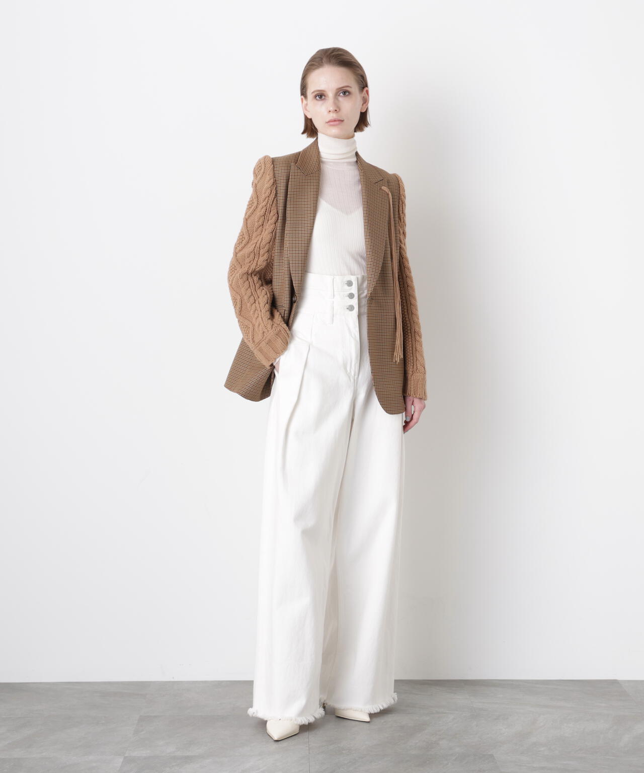 Cable Knit Sleeve Jacket