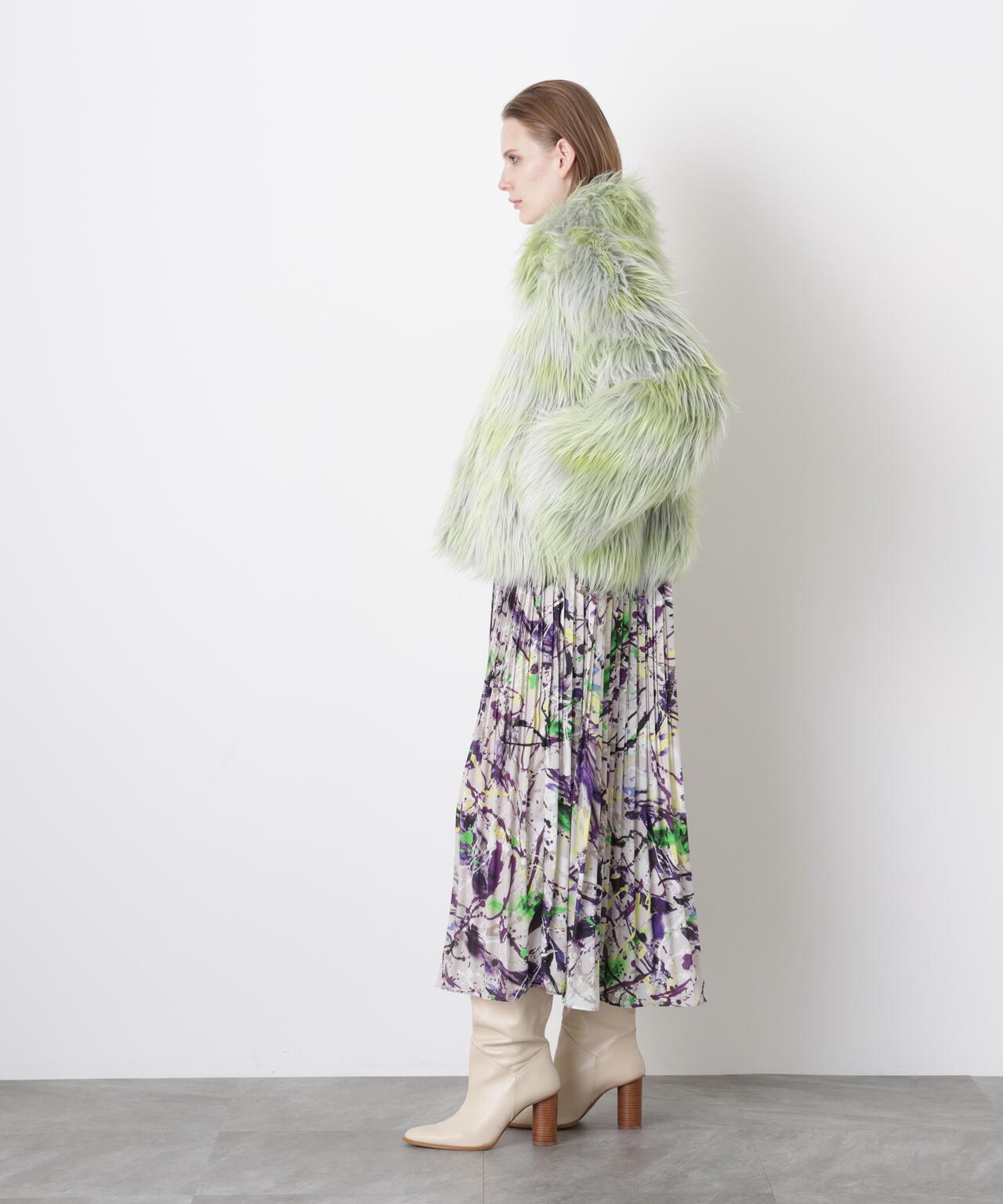 Gradation Dyed Fur Touch Jacket