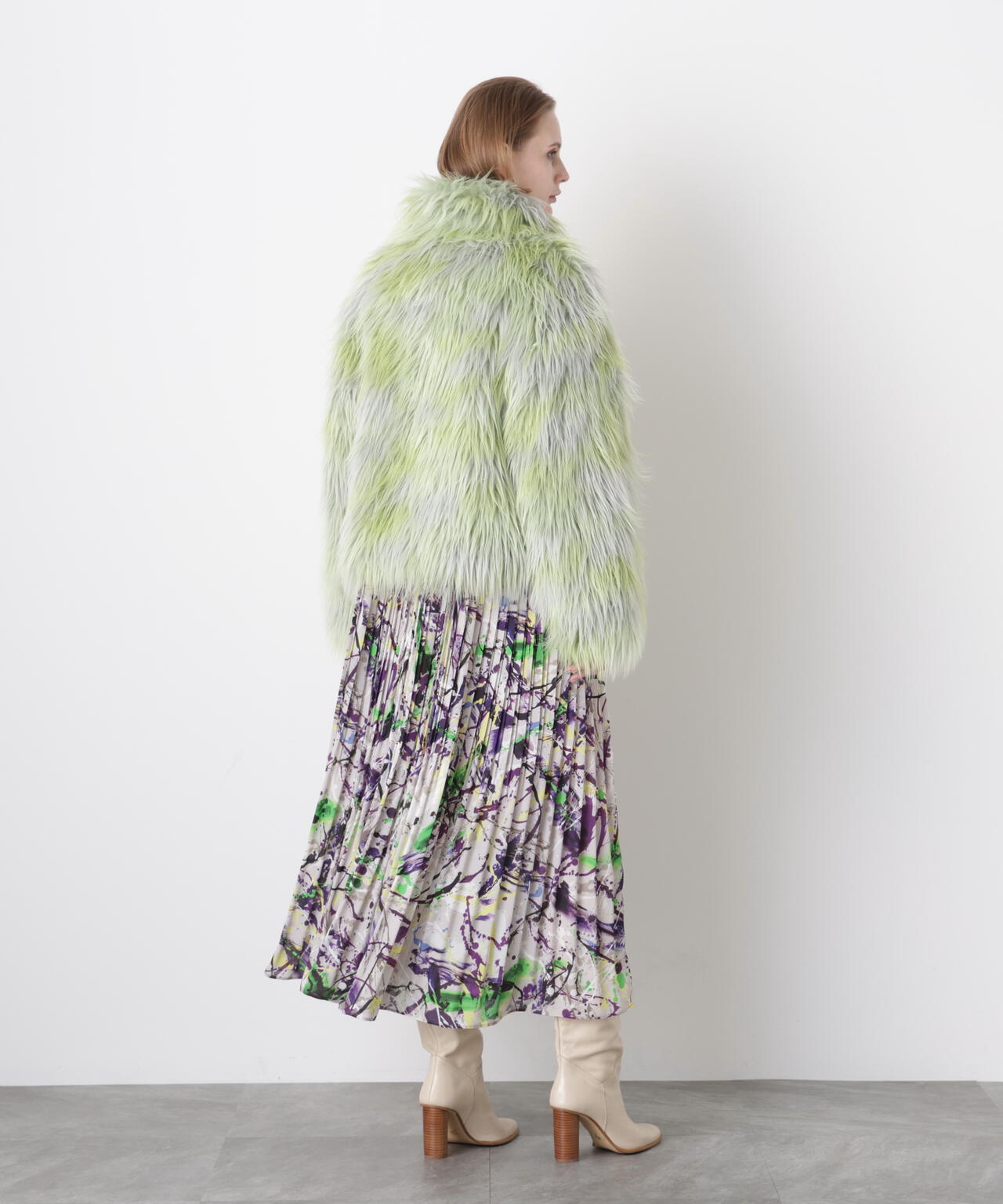 Gradation Dyed Fur Touch Jacket