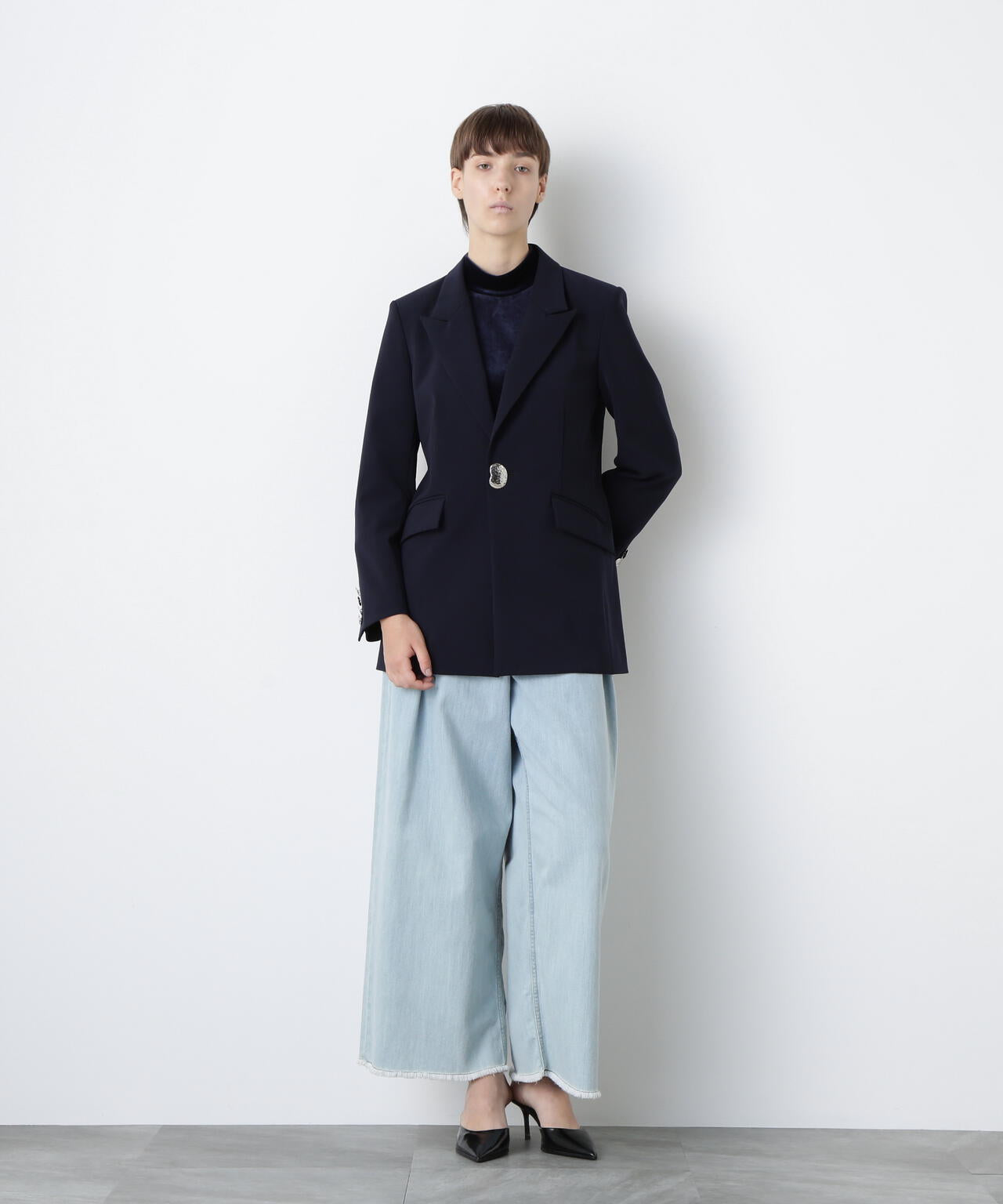 Belted Metal Button Jacket