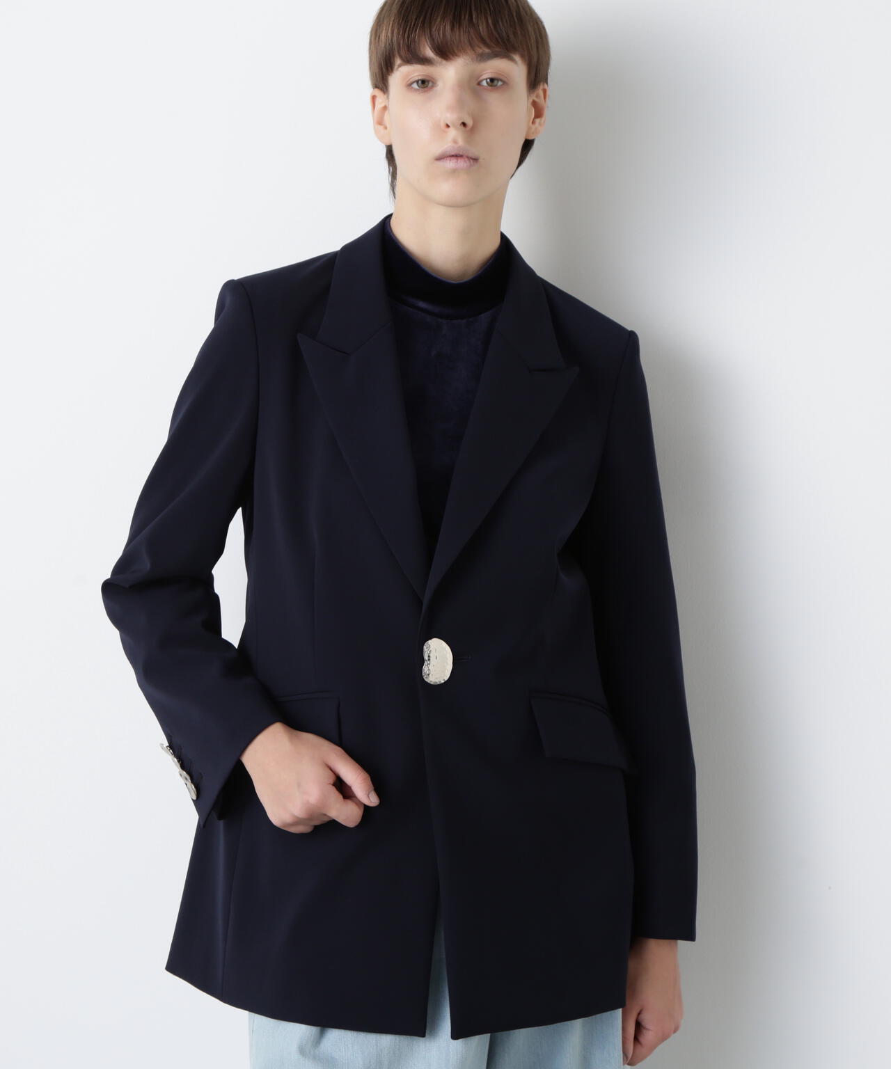 Belted Metal Button Jacket