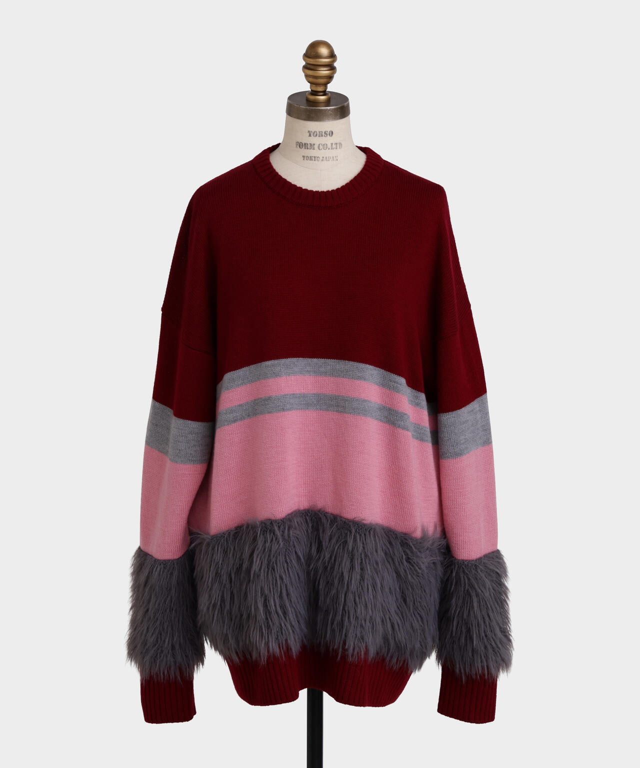 Fluffy Yarn Combi Pullover