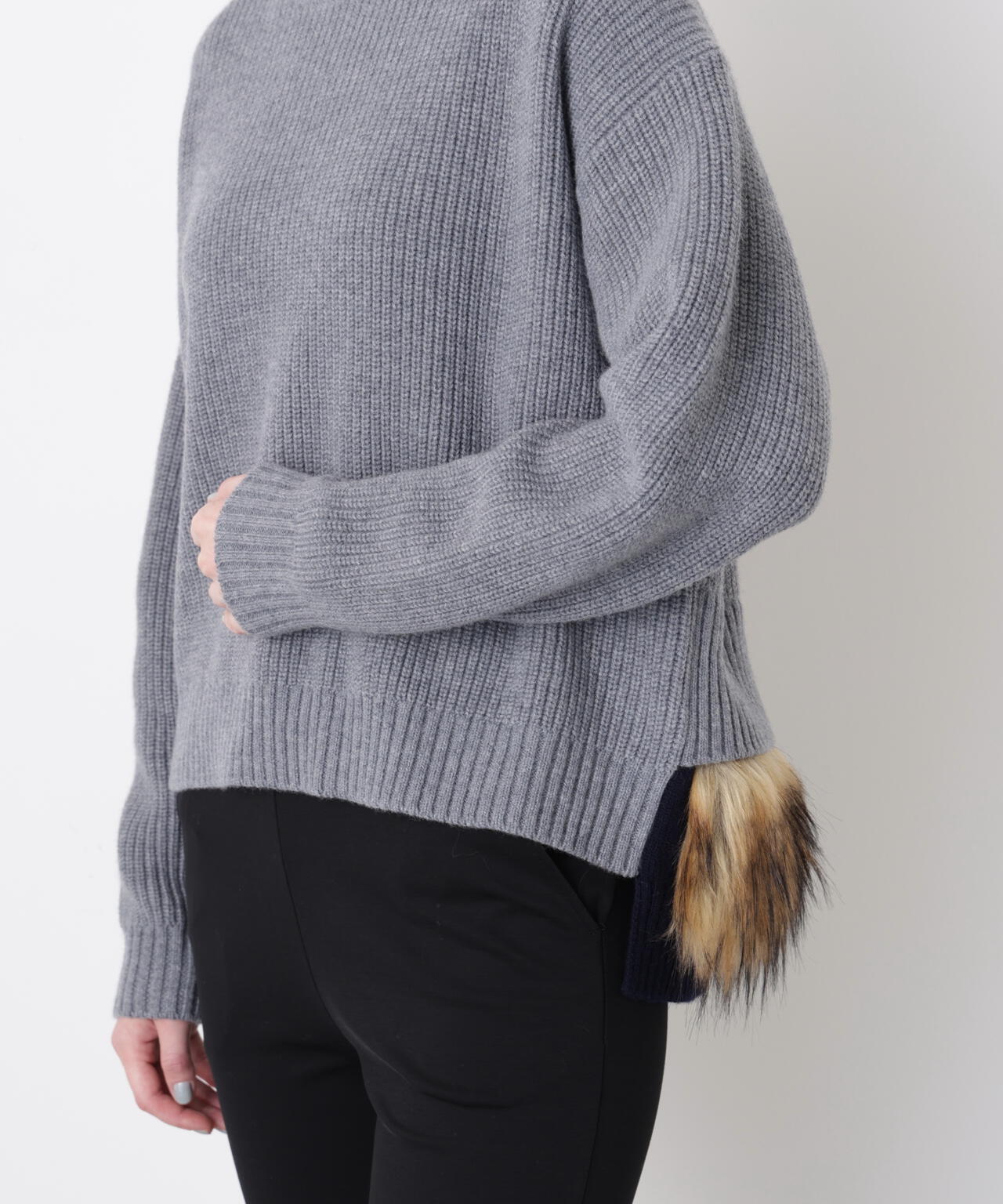 Fur Trim Combi Pullover