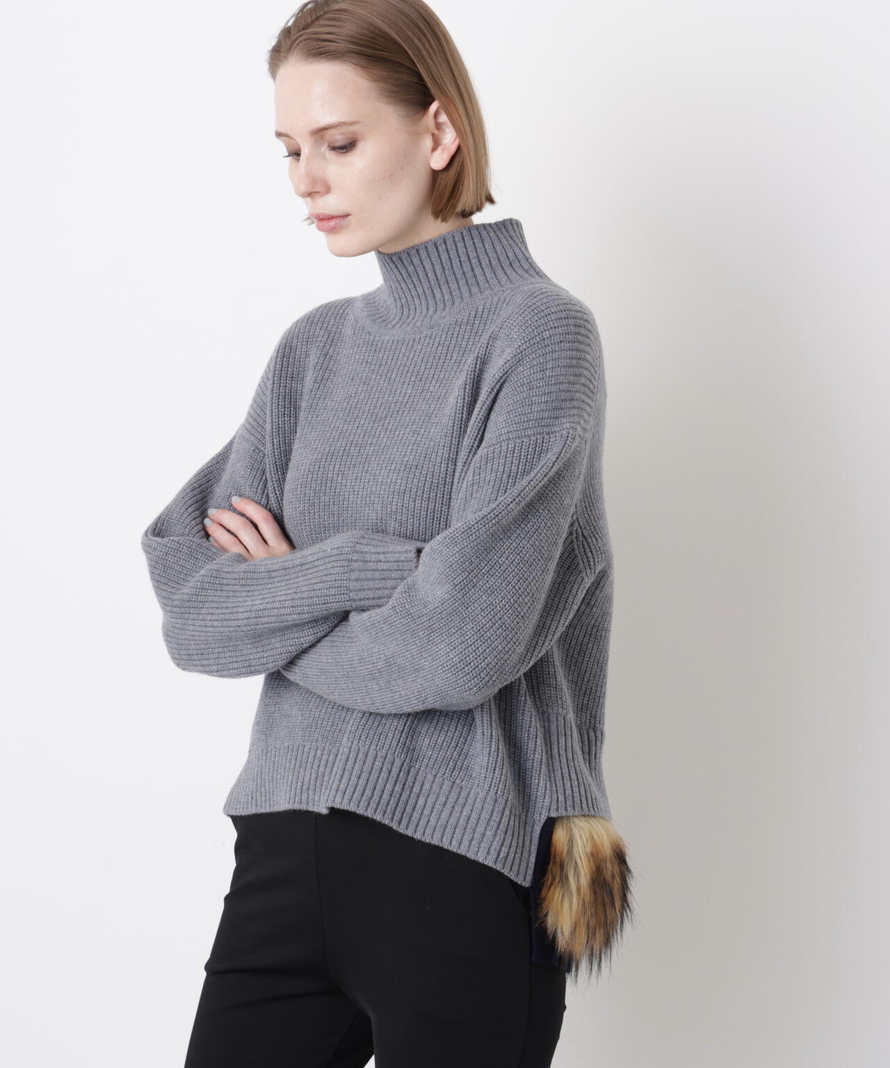 Fur Trim Combi Pullover