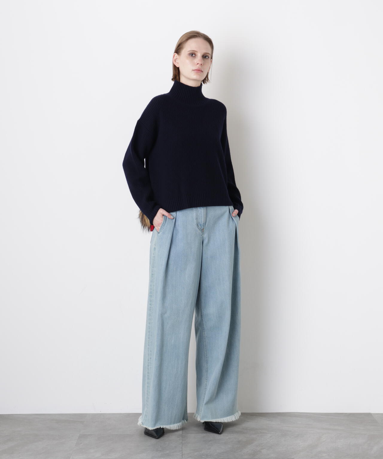 Fur Trim Combi Pullover