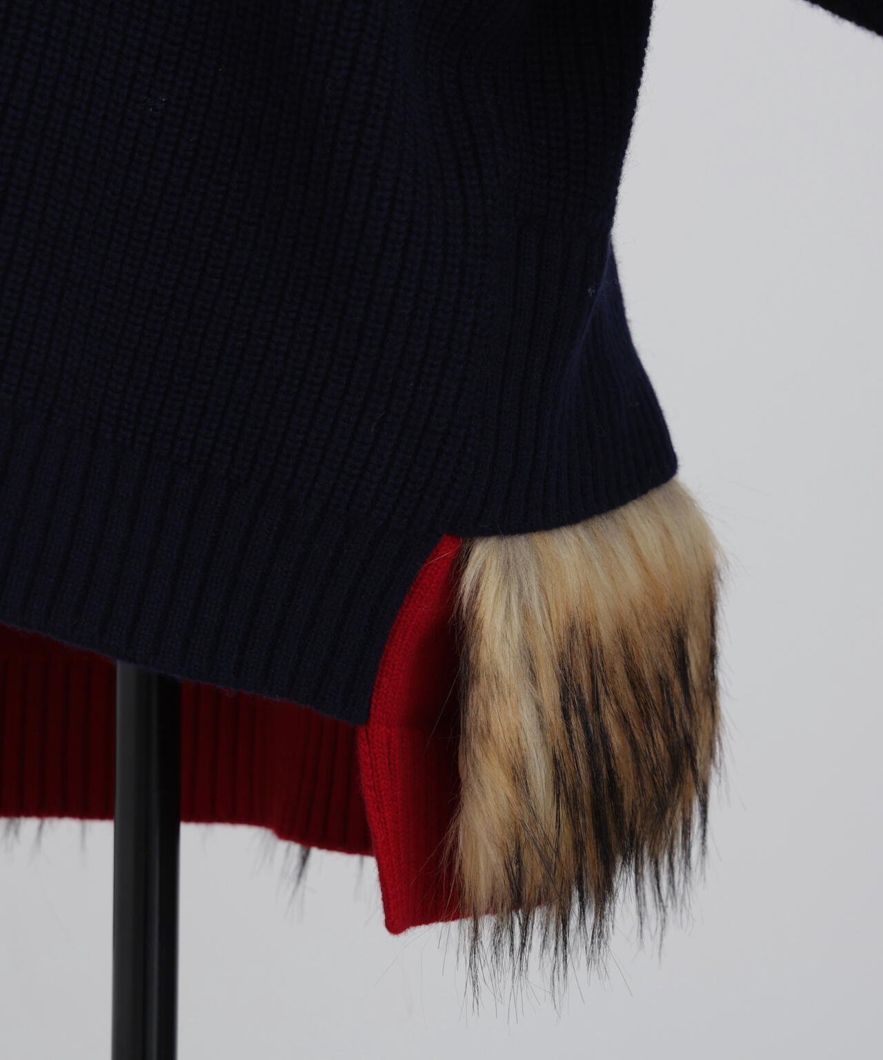 Fur Trim Combi Pullover