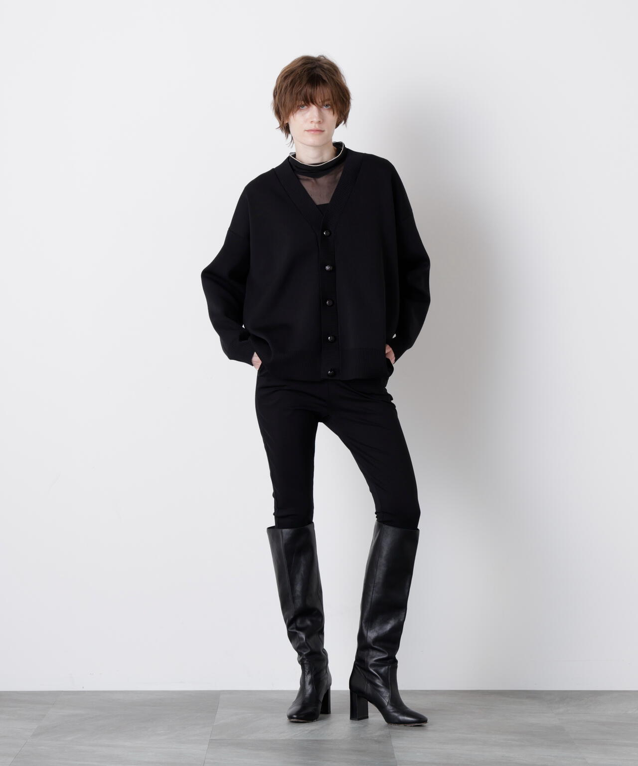 Painted Metal Button Cardigan