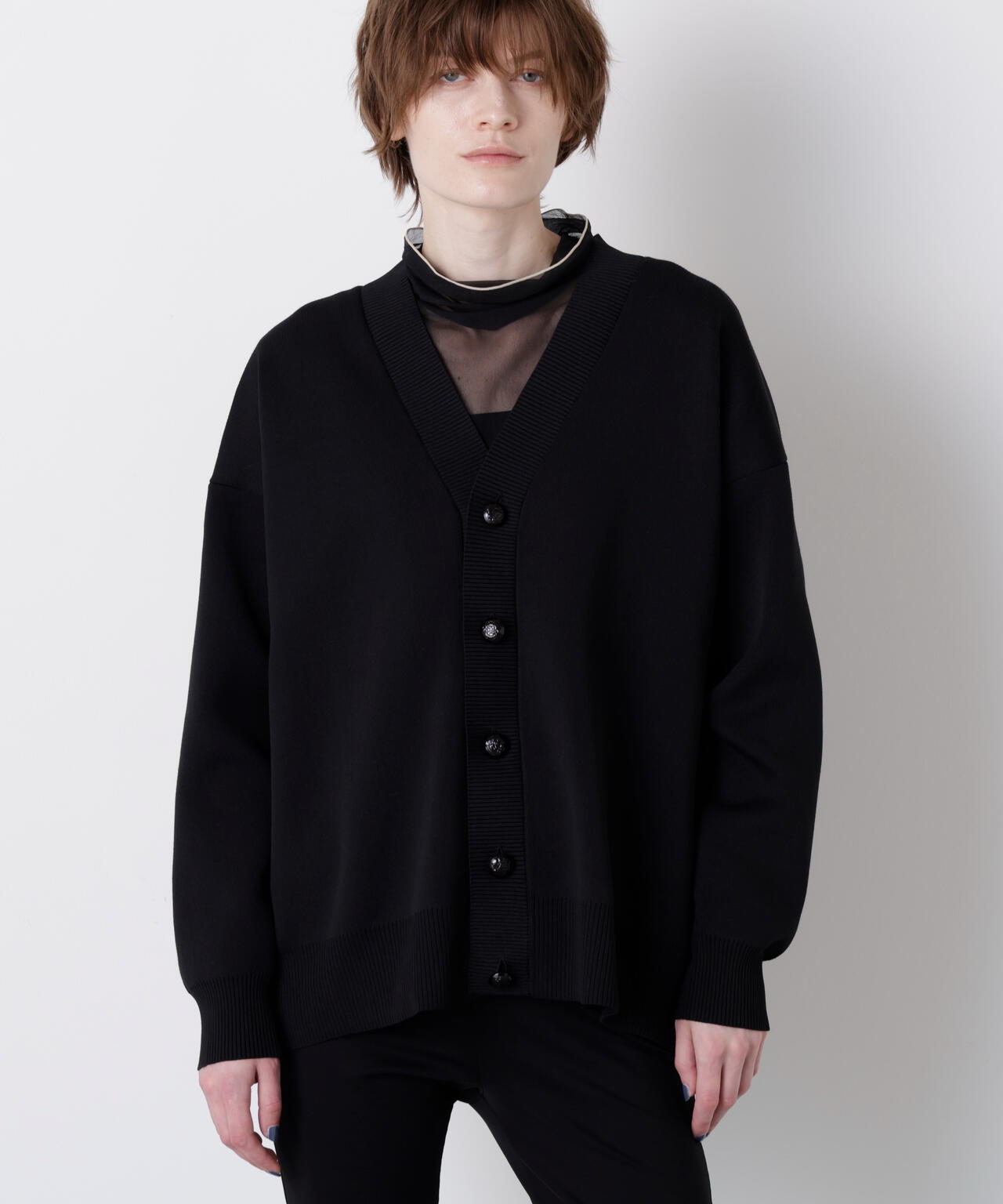 Painted Metal Button Cardigan