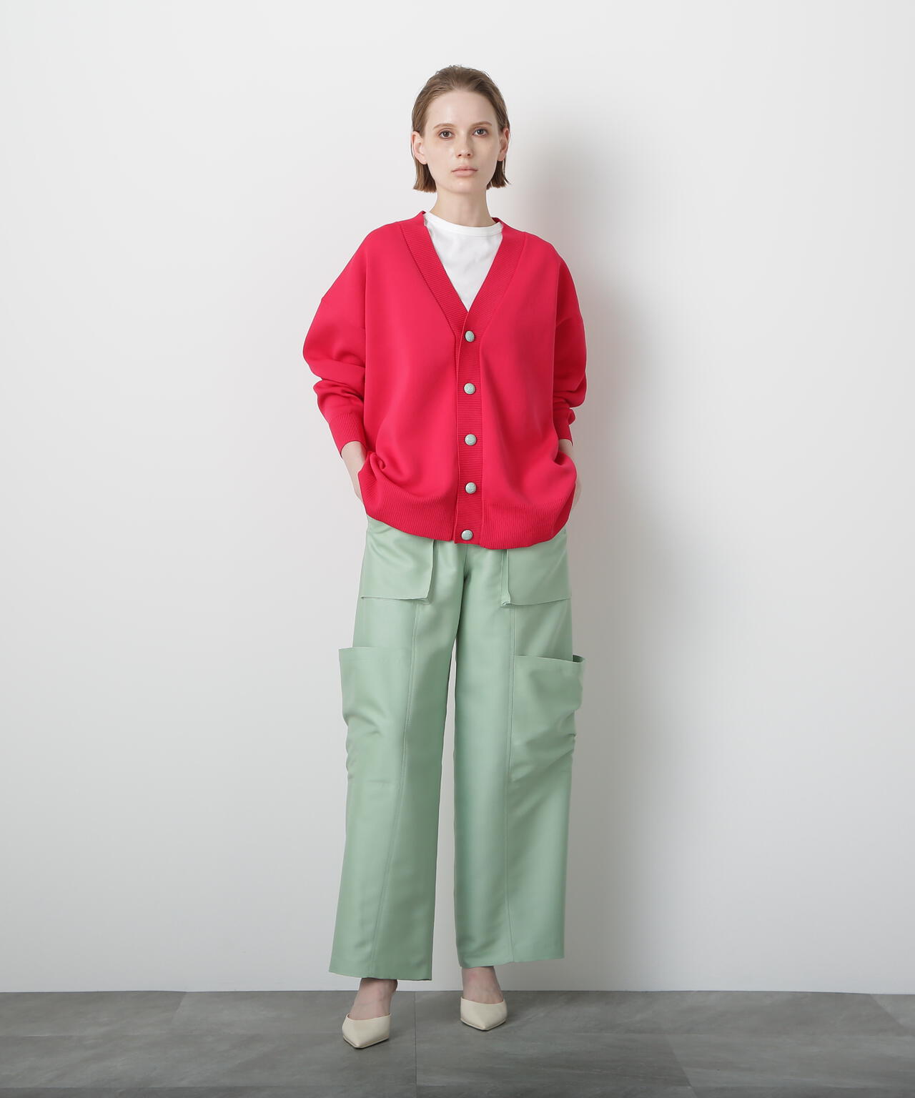 Painted Metal Button Cardigan