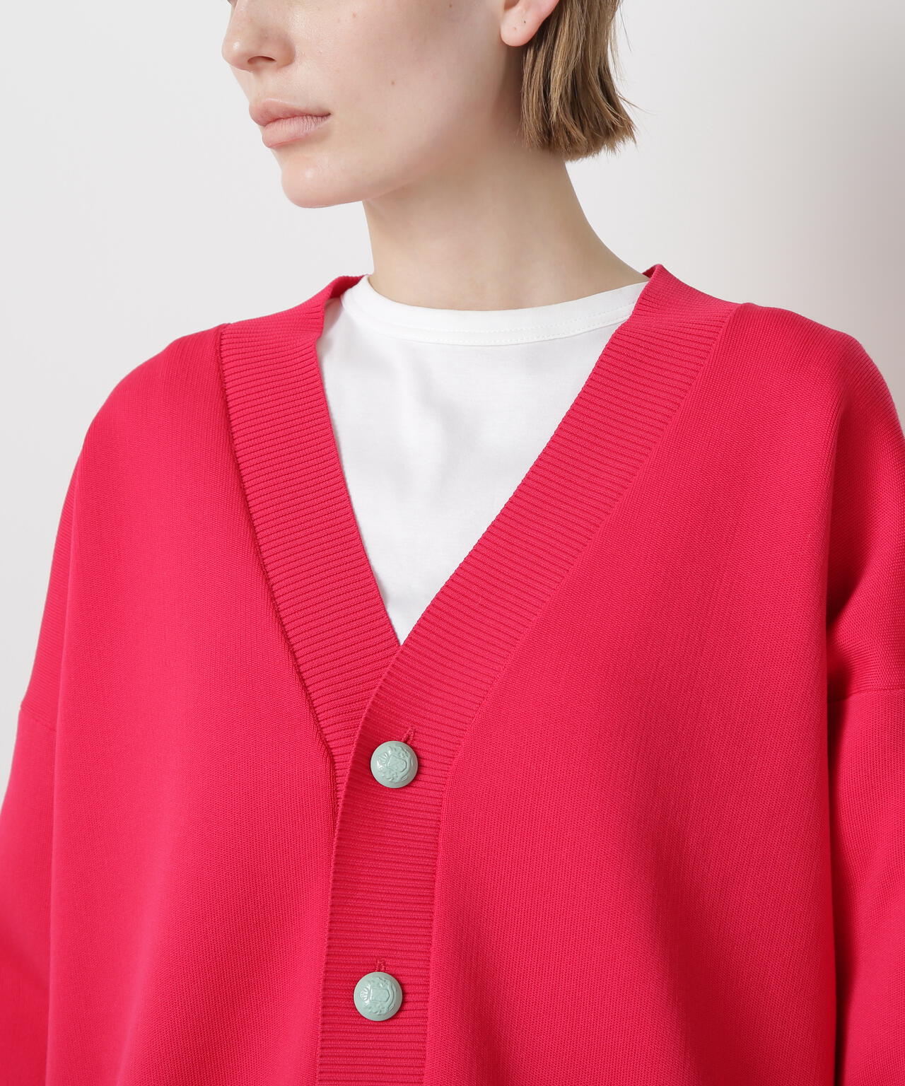 Painted Metal Button Cardigan