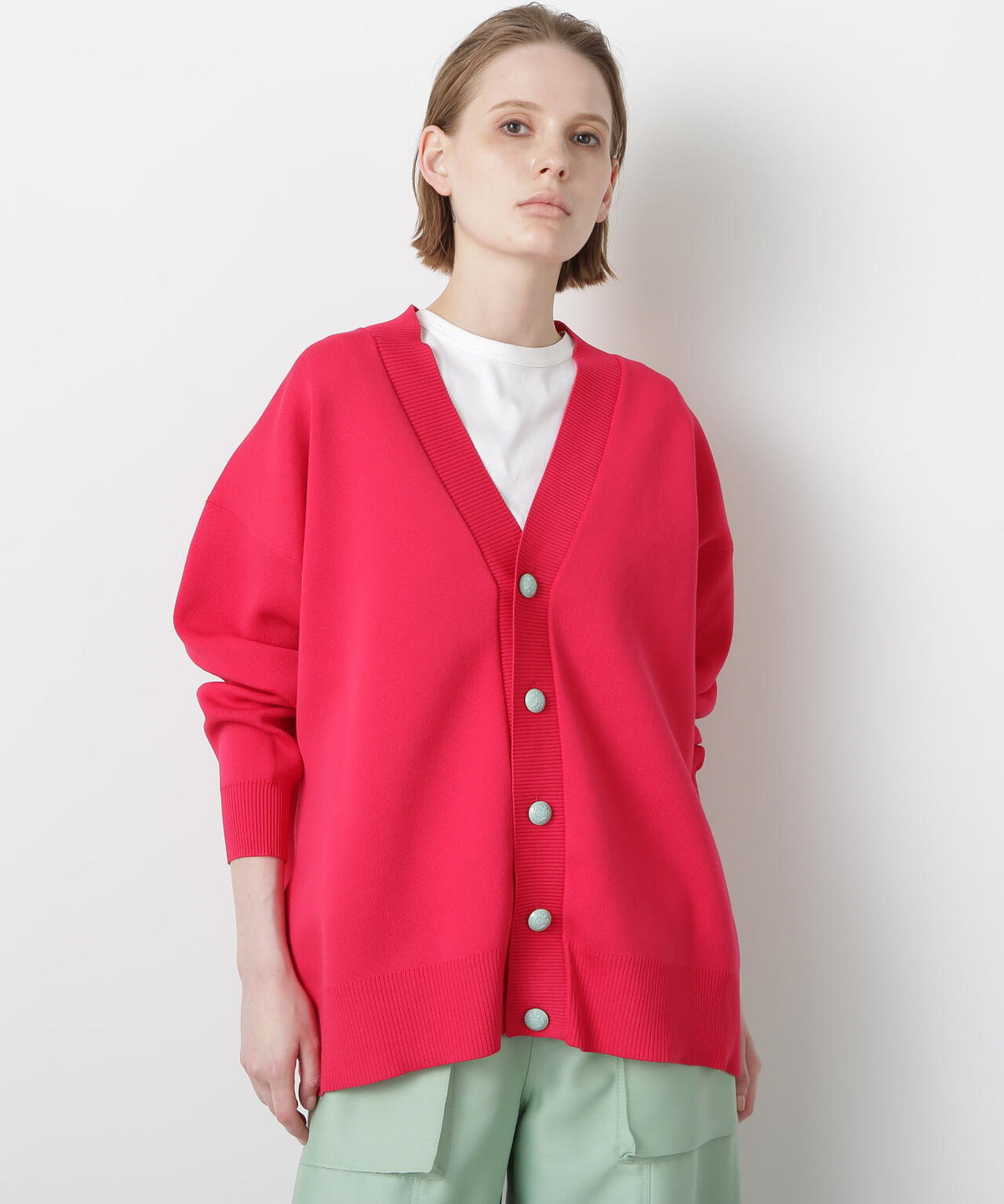 Painted Metal Button Cardigan