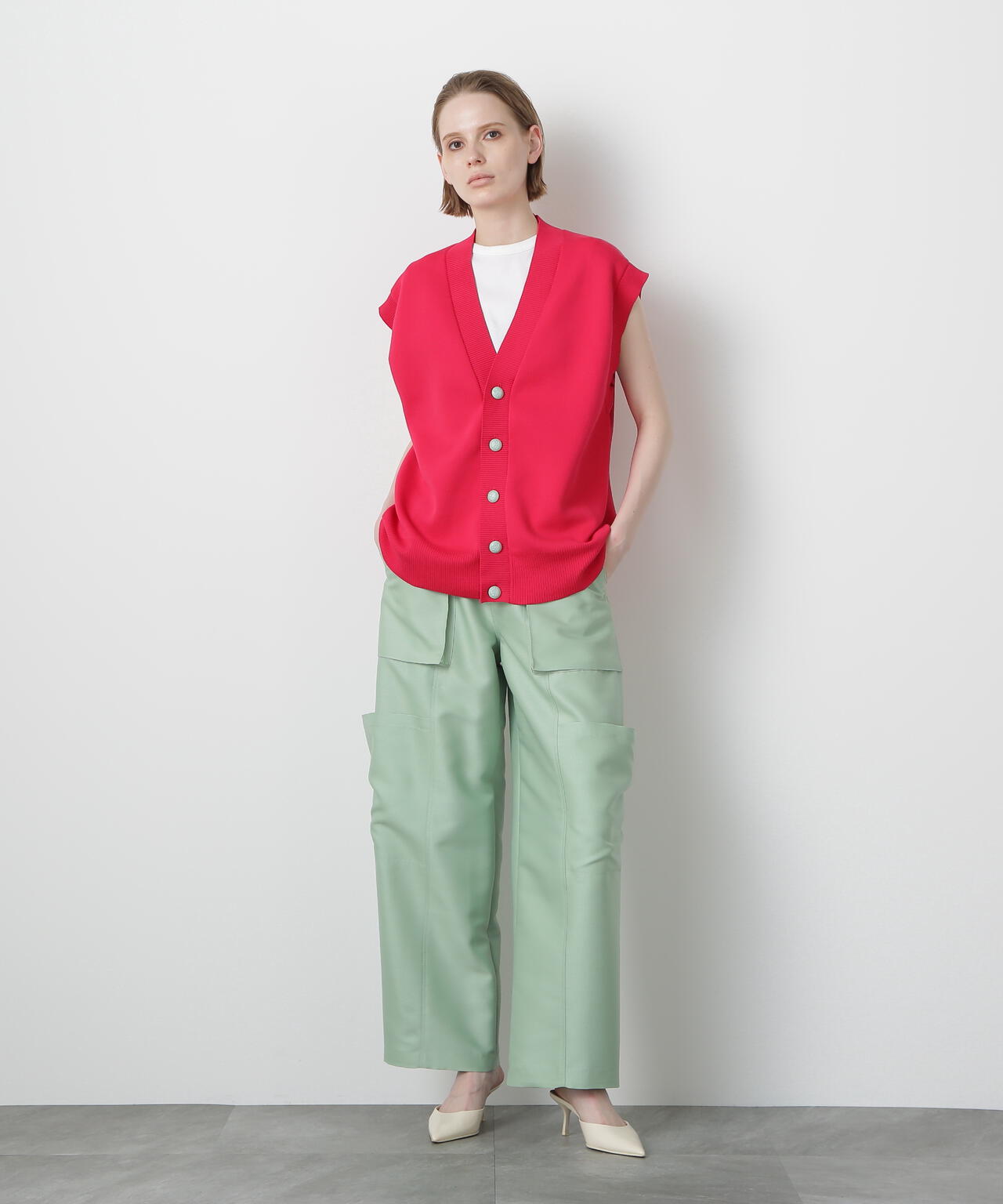 Painted Metal Button Gilet