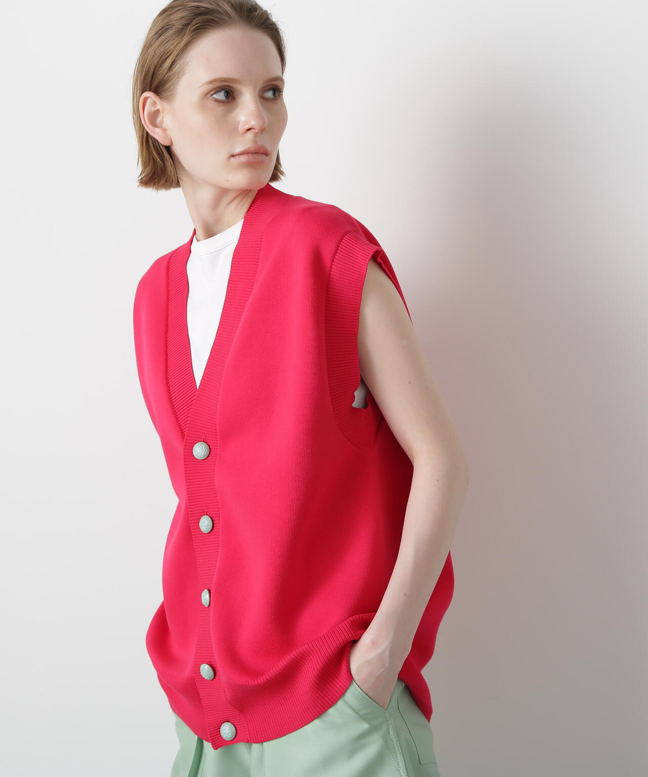 Painted Metal Button Gilet