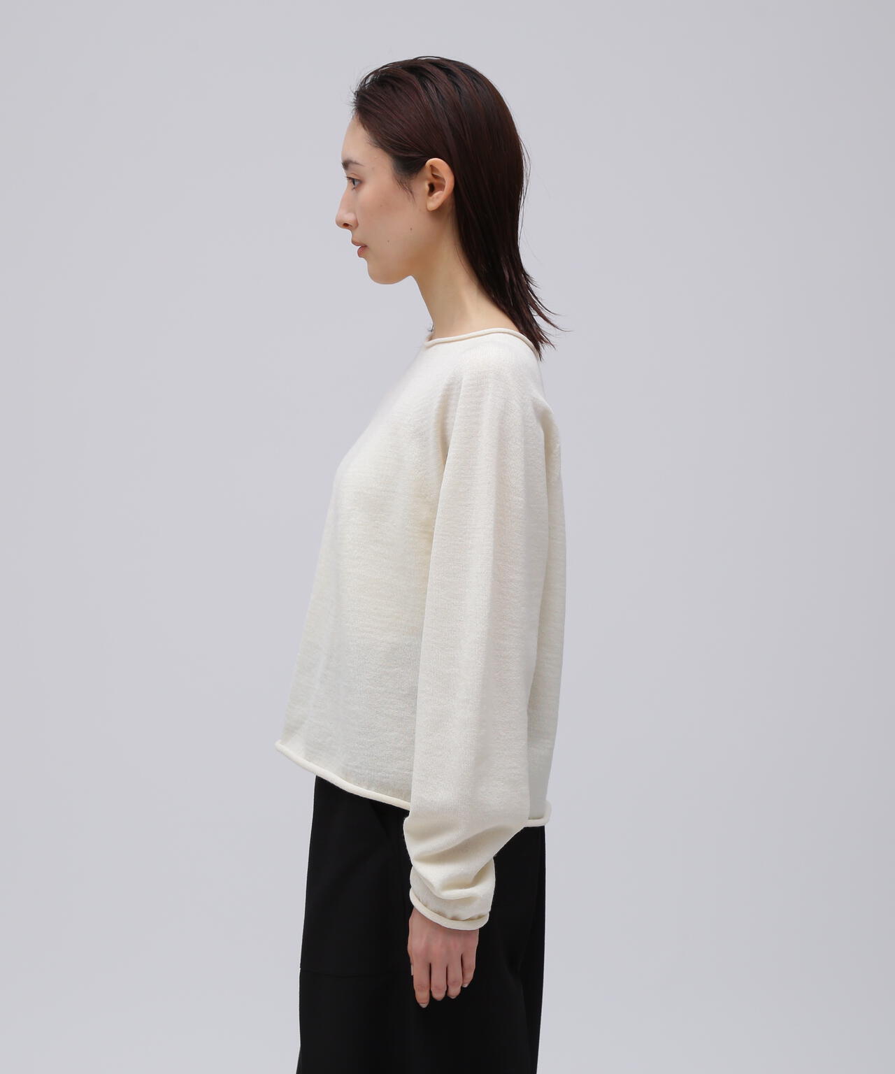 quitan / WOOL WASHI YARN CREW KNIT