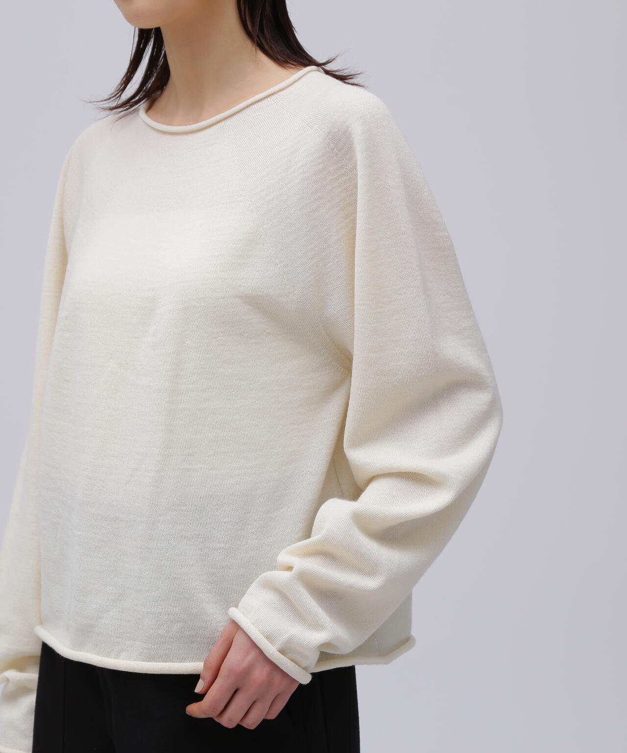quitan / WOOL WASHI YARN CREW KNIT