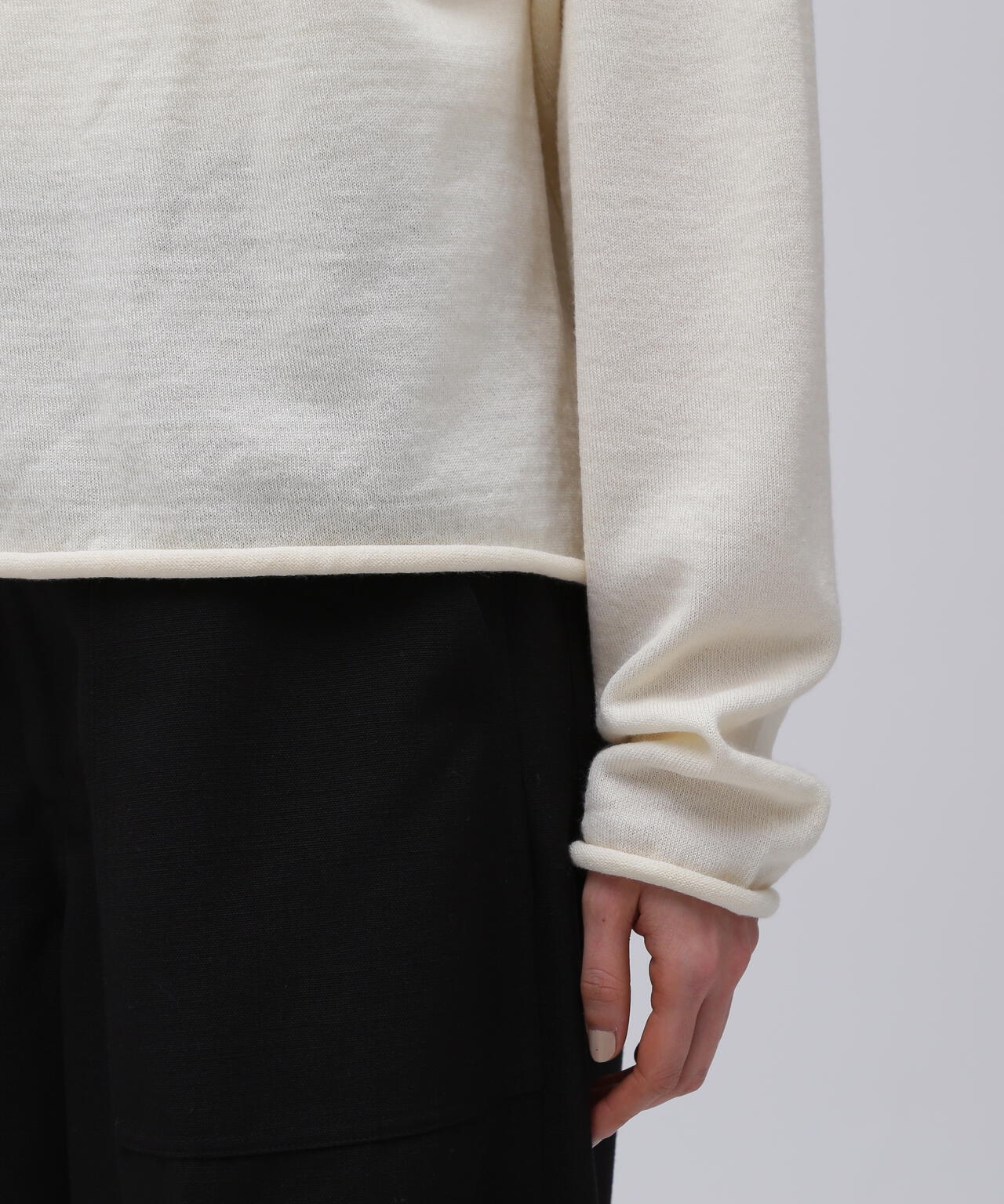 quitan / WOOL WASHI YARN CREW KNIT