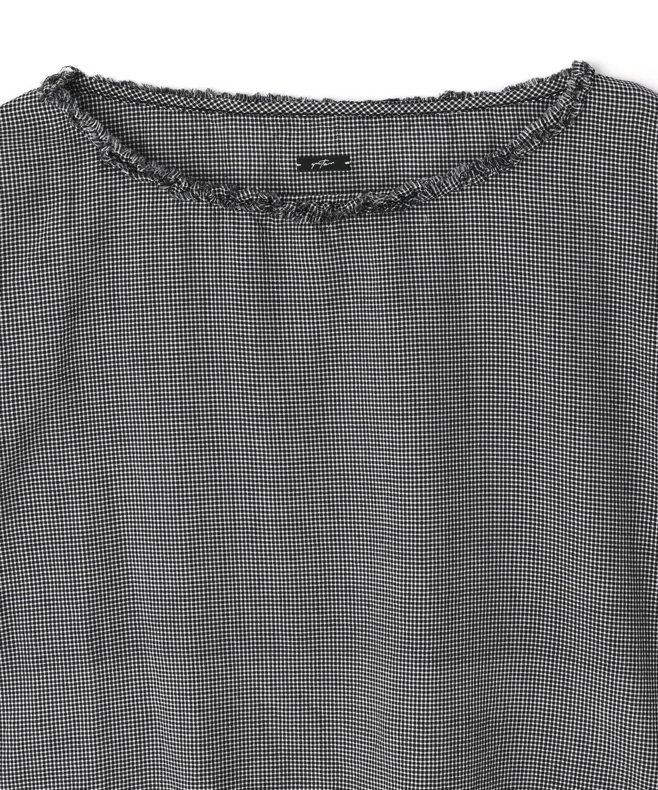 quitan / KHADI COTTON SILK RUFFLE COLLAR TOP