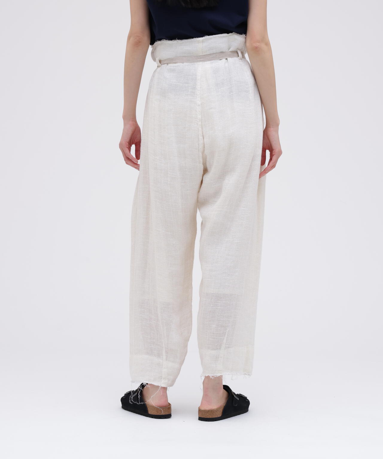 quitan / ORGANIC 56 LINEN SLUB LINEN BASKET FRENCH HOSPTAL PANTS