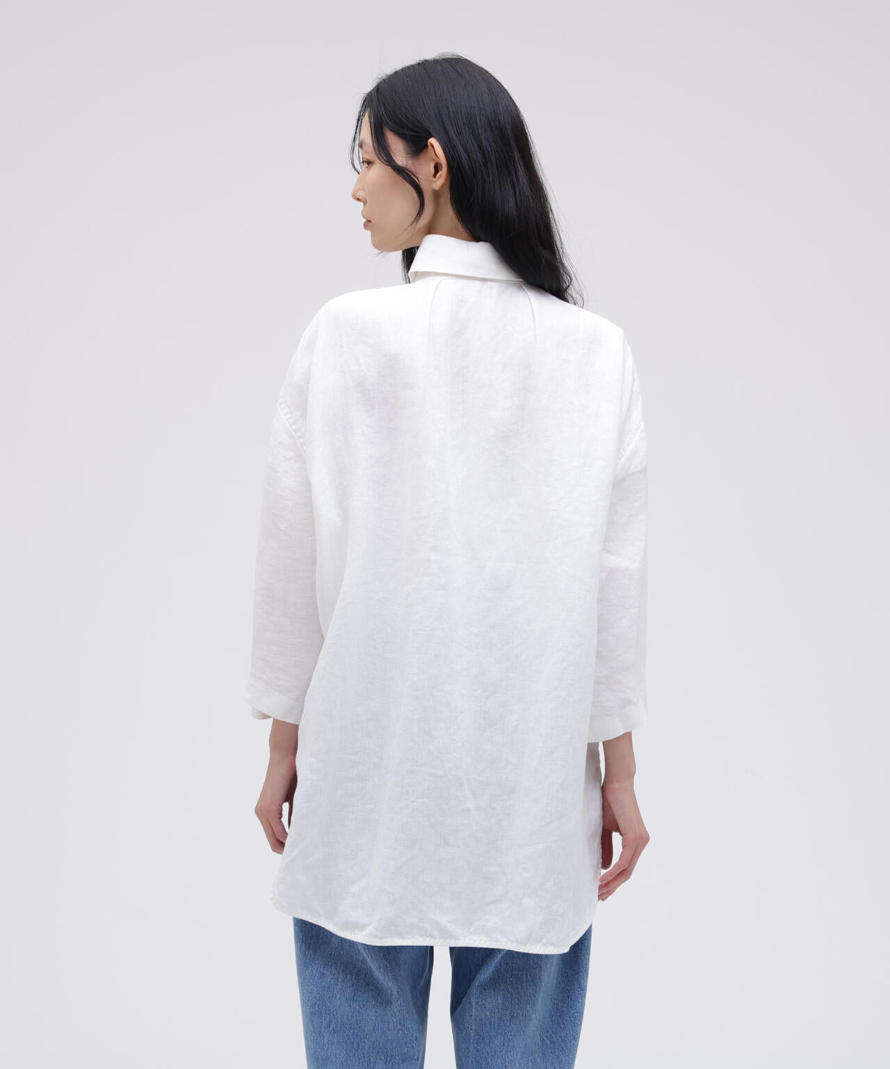 quitan / HEMP TWILL REGULAR COLLAR 3/4 SHIRT