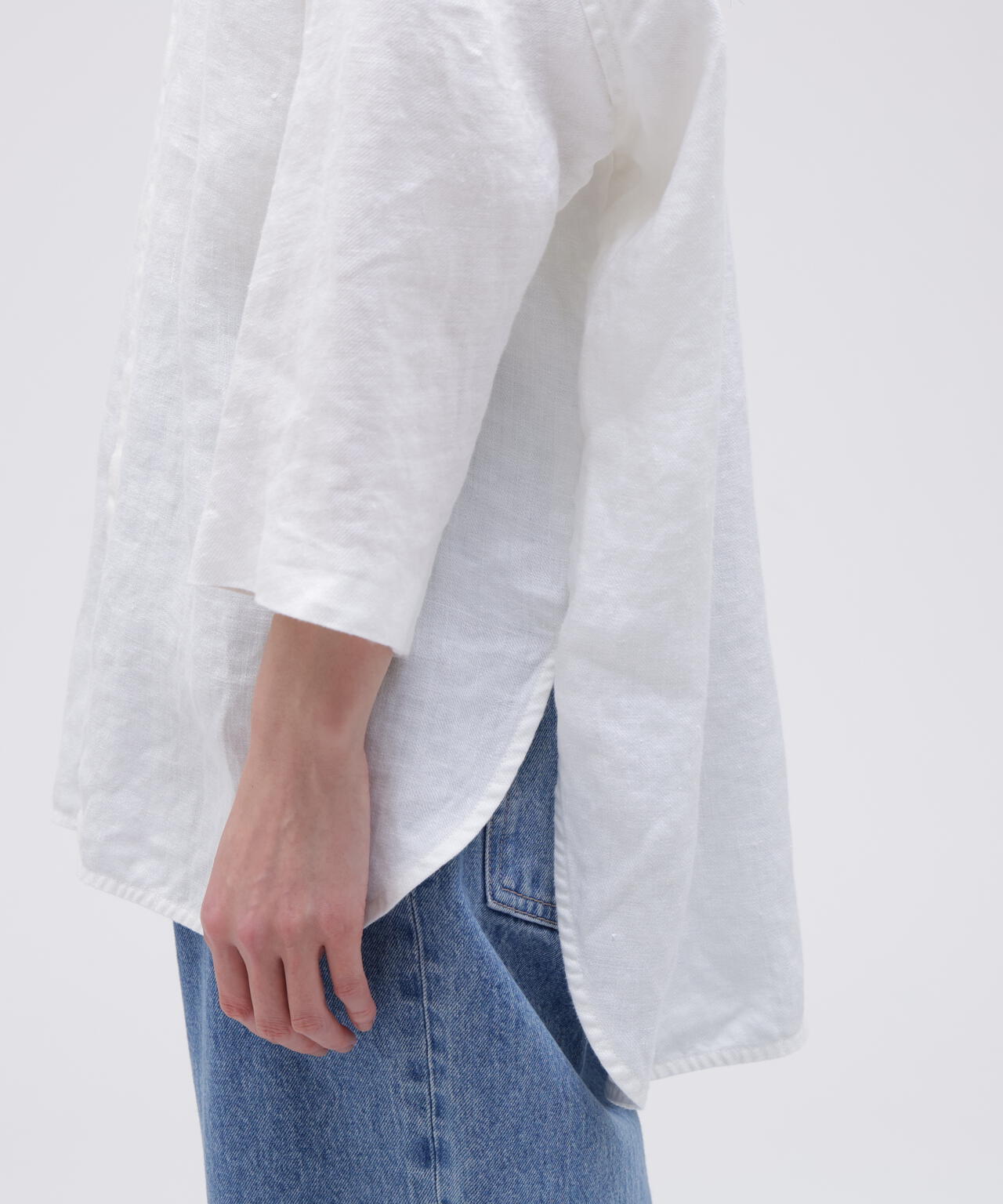 quitan / HEMP TWILL REGULAR COLLAR 3/4 SHIRT