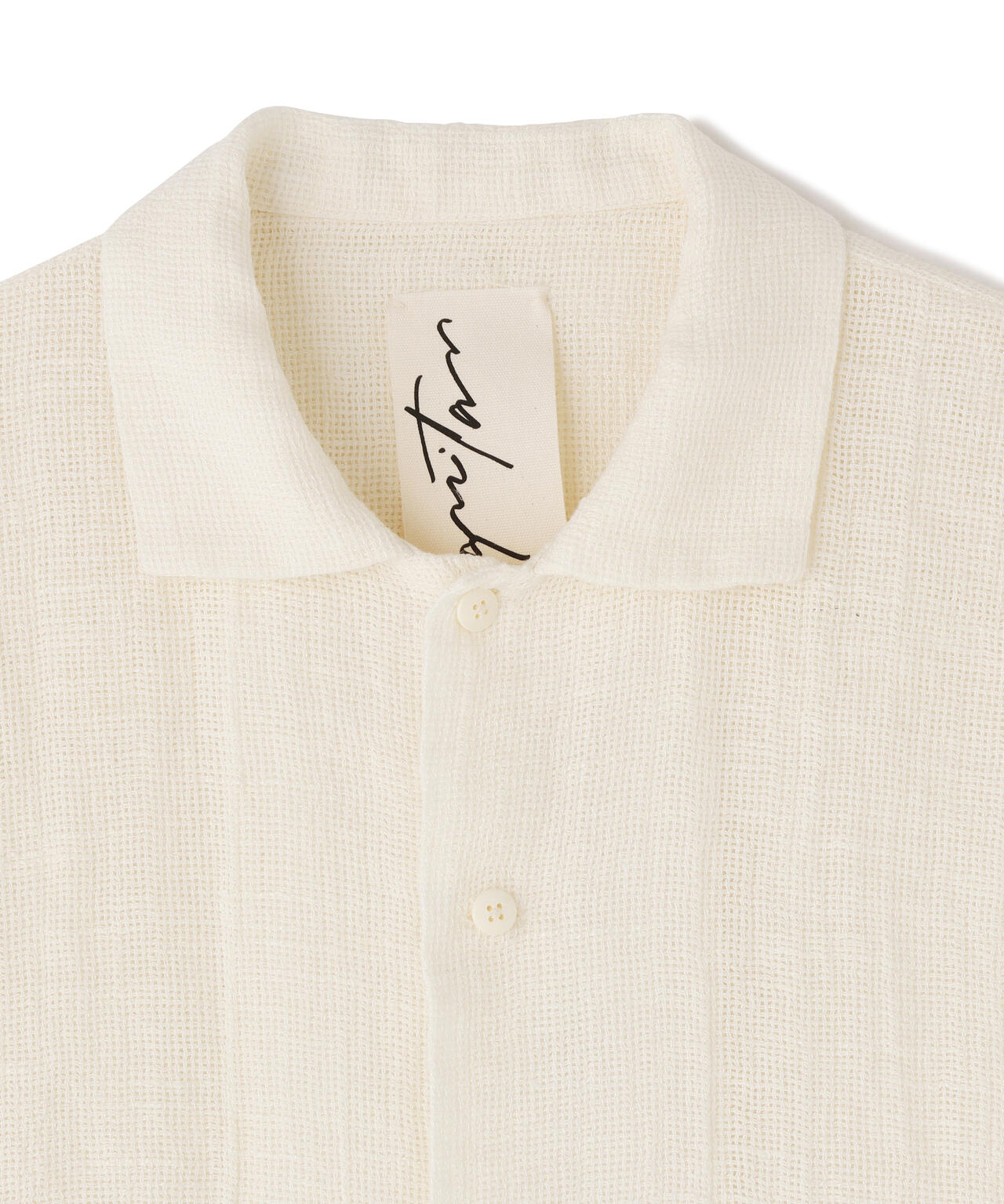 quitan / ORGANIC 56 LINEN SLUB LINEN BASKET OPEN COLLAR SHIRT