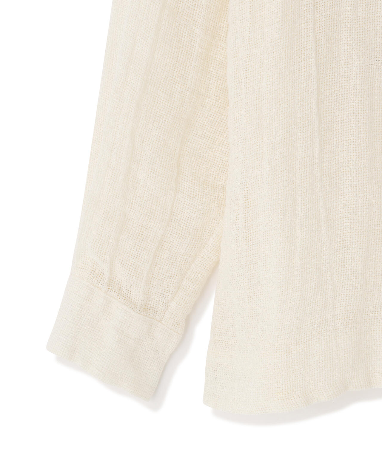 quitan / ORGANIC 56 LINEN SLUB LINEN BASKET OPEN COLLAR SHIRT