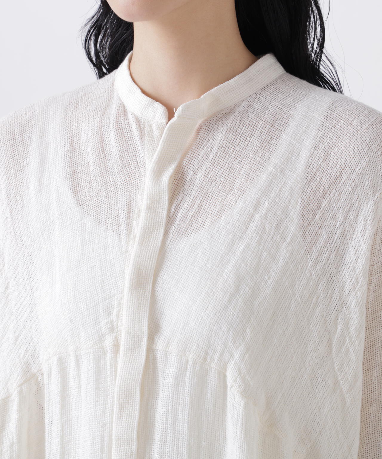 quitan / ORGANIC 56 LINEN SLUB LINEN BASKET AO DAÏ B/C LONG SHIRT
