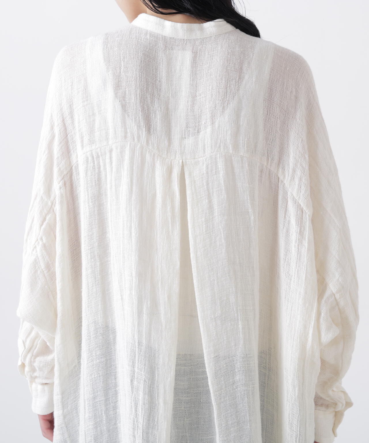 quitan / ORGANIC 56 LINEN SLUB LINEN BASKET AO DAÏ B/C LONG SHIRT
