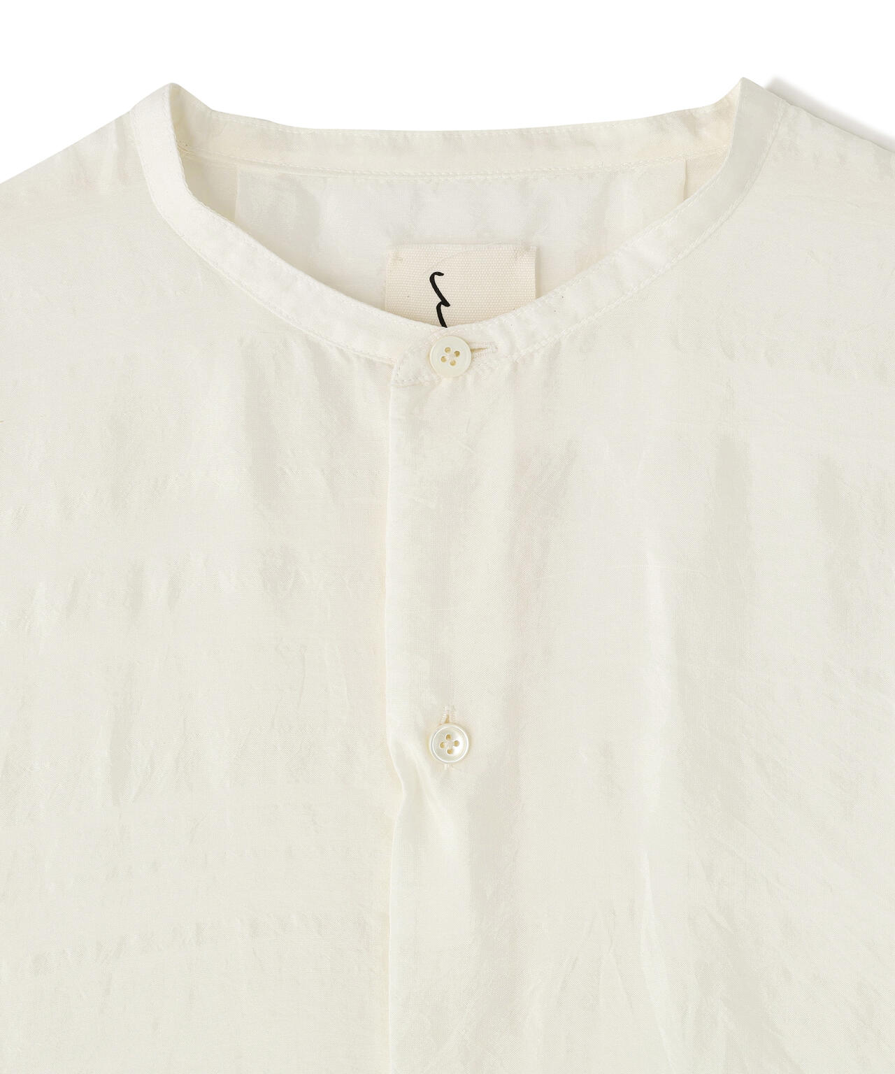 quitan / SILK KHADI BAND COLLAR 3/4 SHIRT