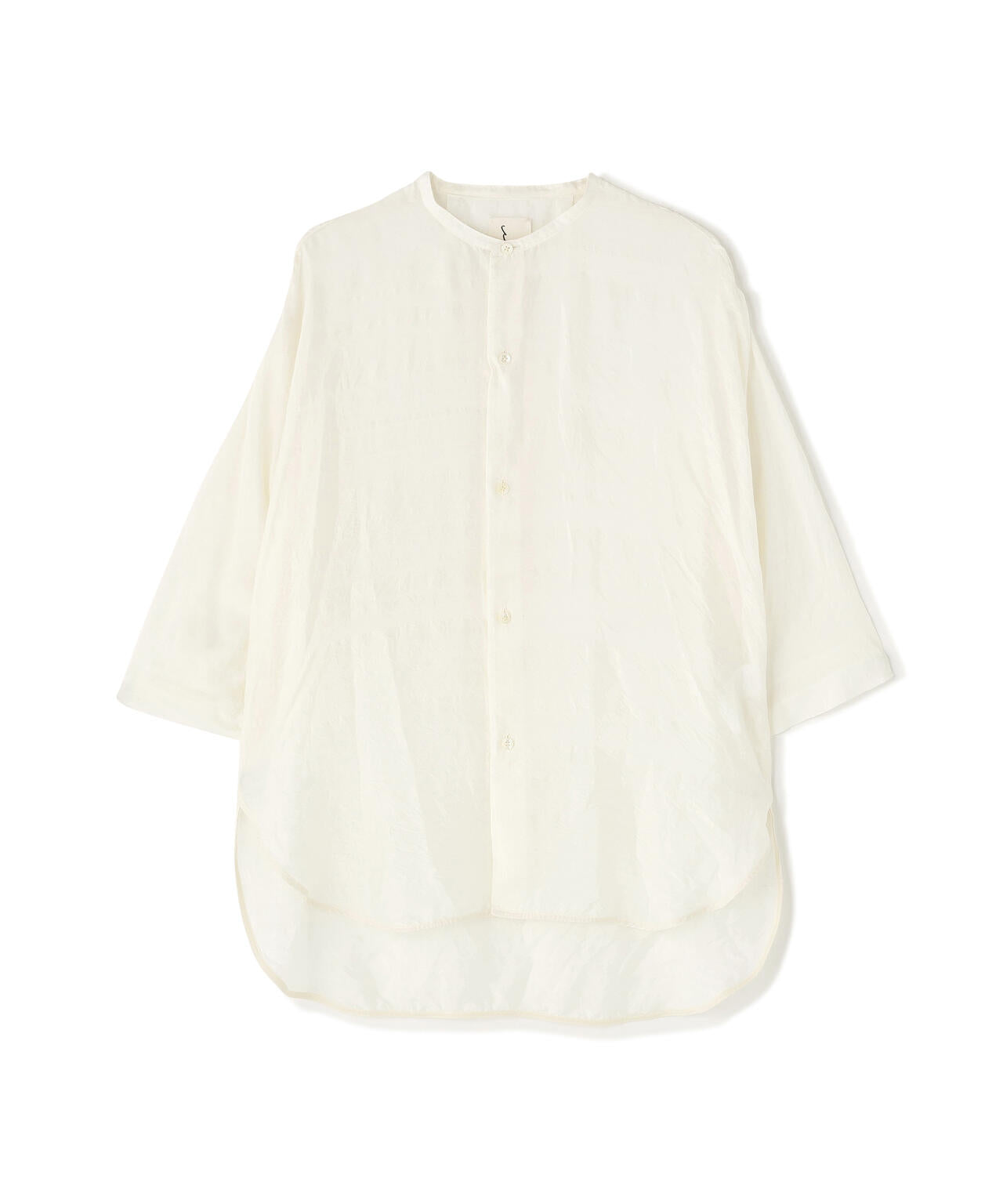 quitan / SILK KHADI BAND COLLAR 3/4 SHIRT
