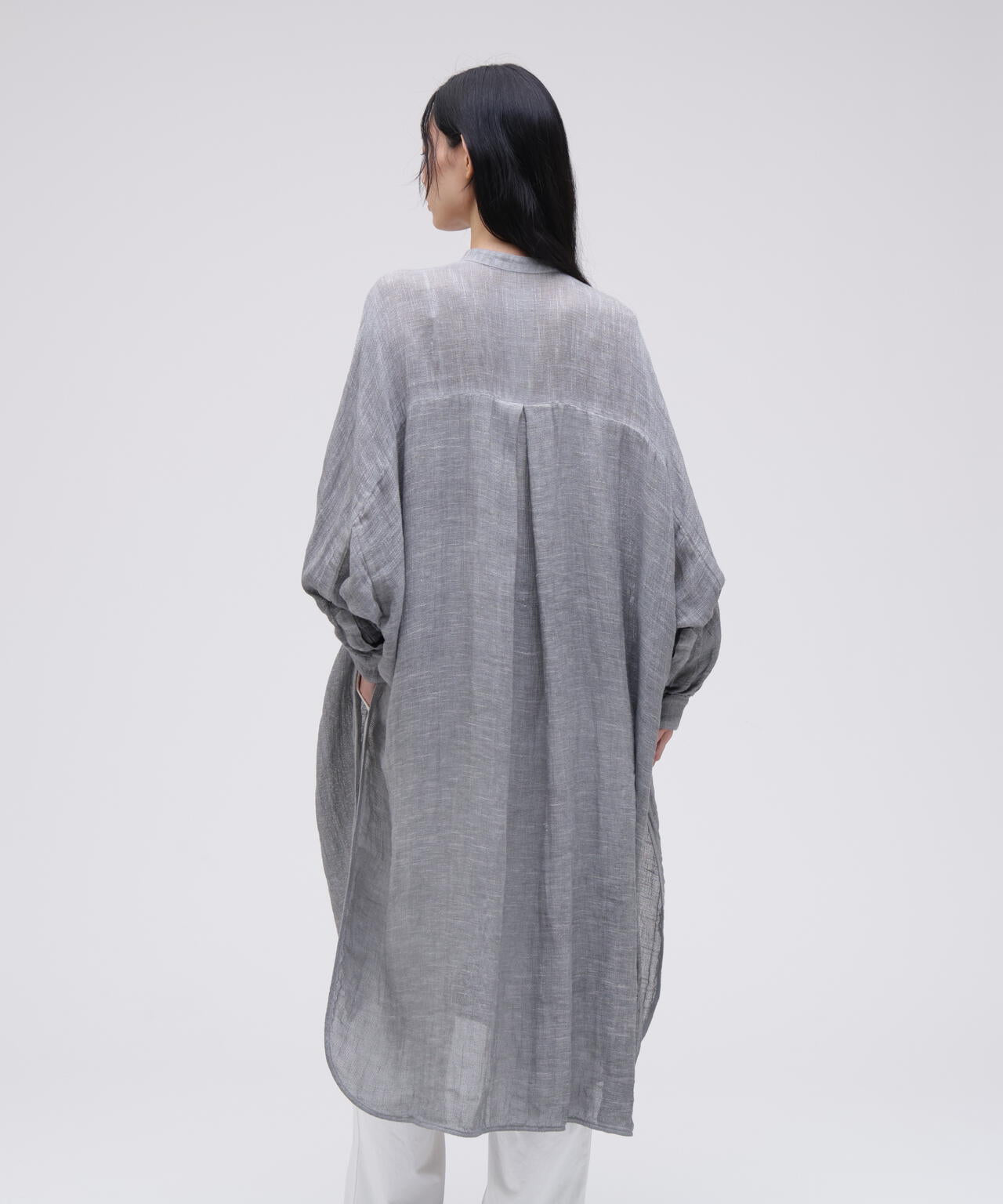 quitan / ORGANIC 56 LINEN SLUB LINEN BASKET AO DAÏ B/C LONG SHIRT