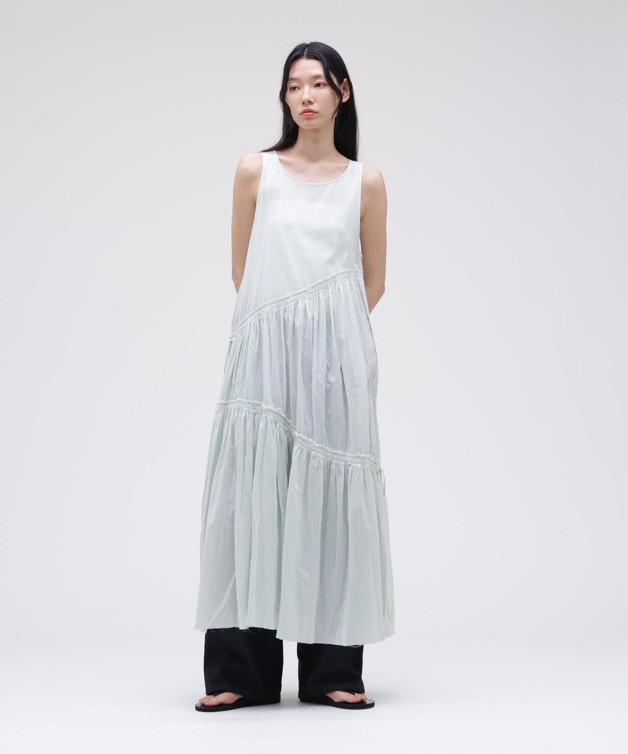 quitan / KHADI COTTON SILK TWISTED TIERED DRESS