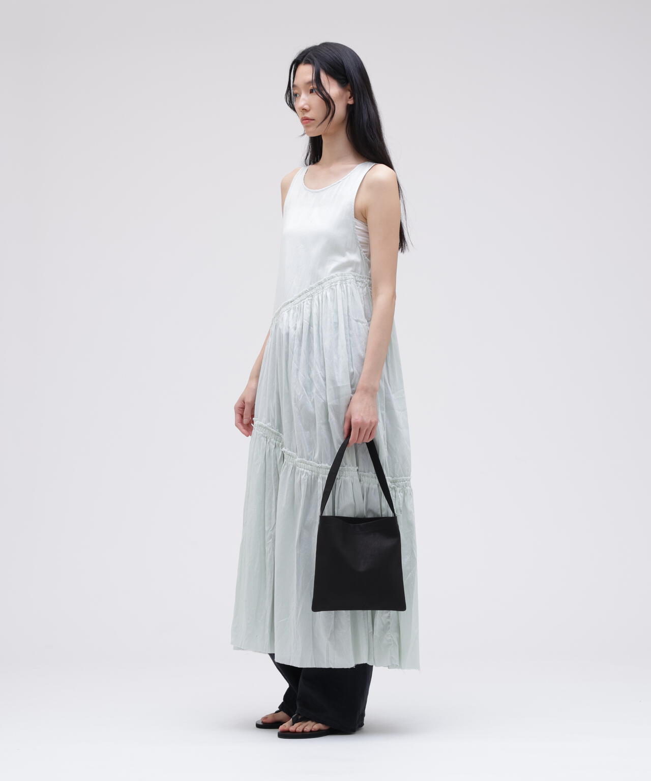 quitan / KHADI COTTON SILK TWISTED TIERED DRESS