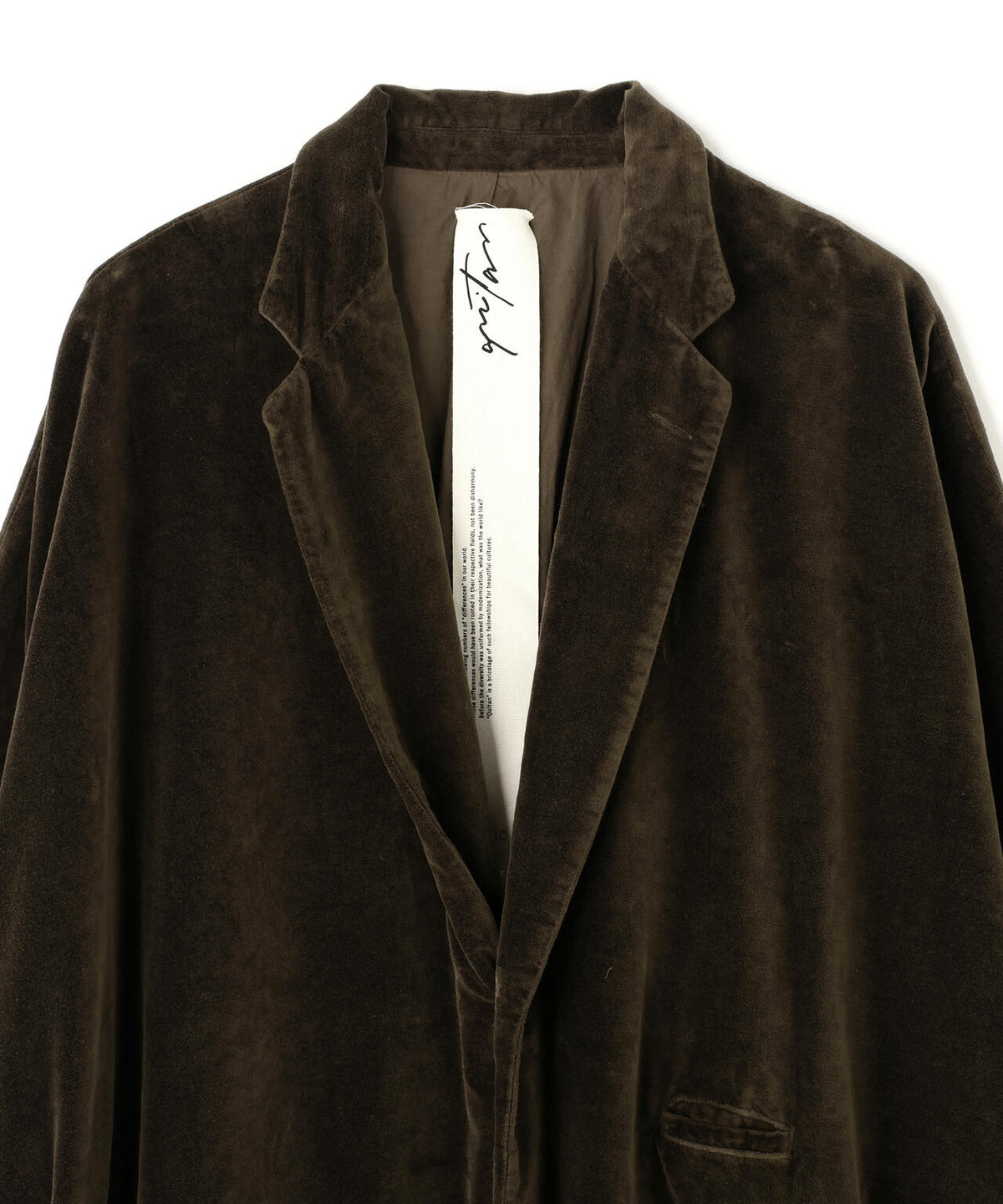 quitan / COTTON VELVET DORMAN ATELIER COAT