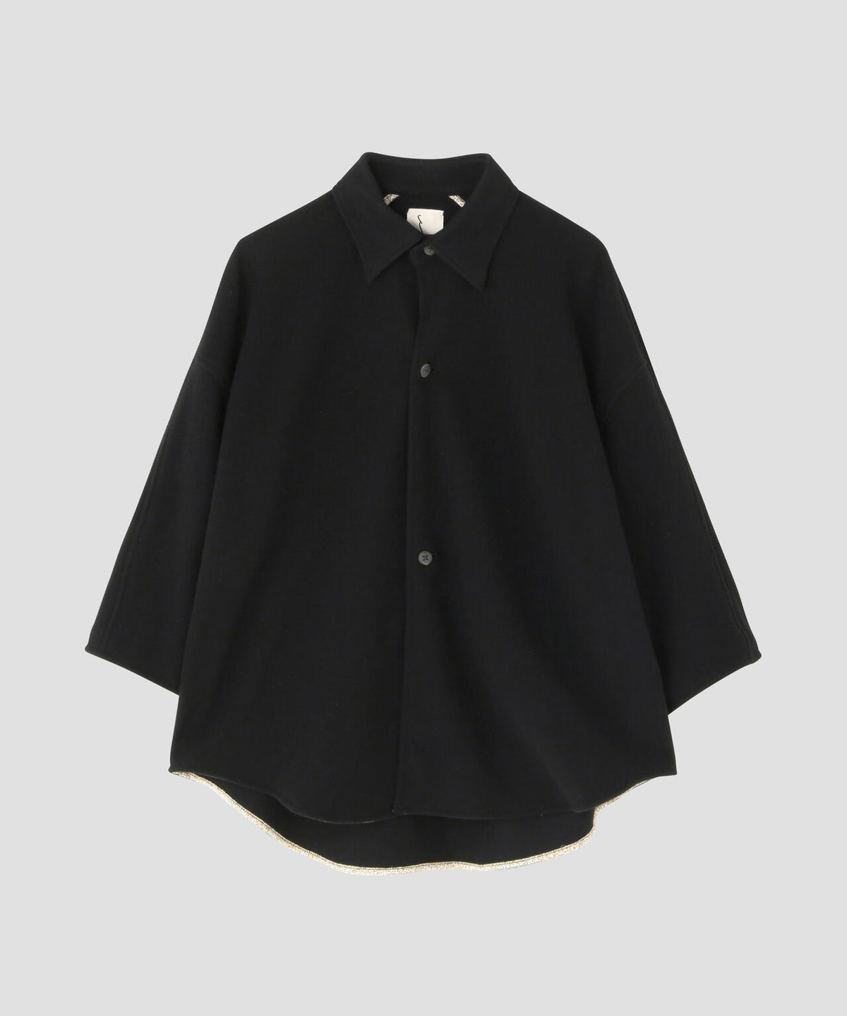 quitan / WOOL CASHMERE KNIT FLEECE 3/4 SLEEVE SHIRT
