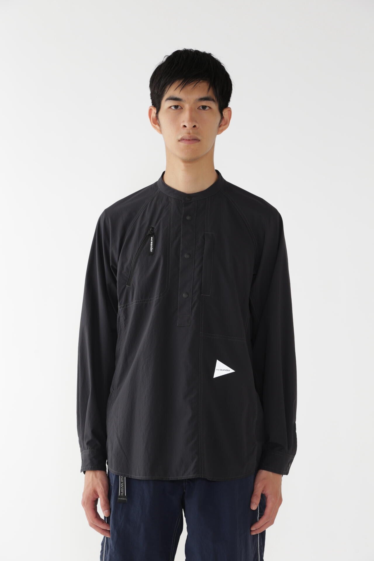 stretch rip band collar shirt