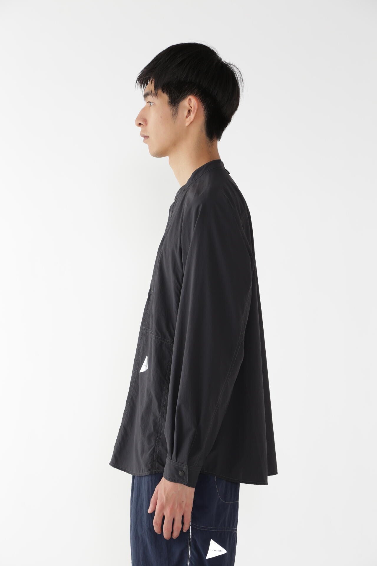 stretch rip band collar shirt