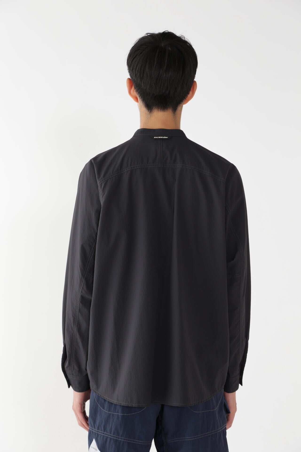 stretch rip band collar shirt