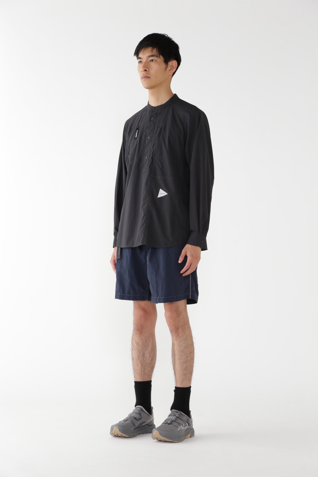 stretch rip band collar shirt
