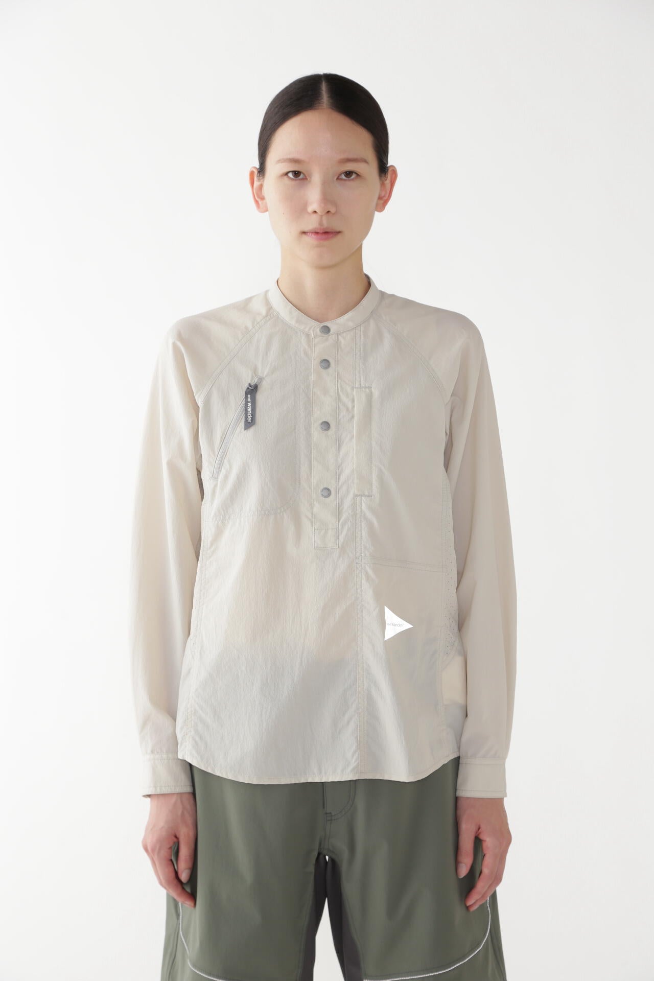 stretch rip band collar shirt