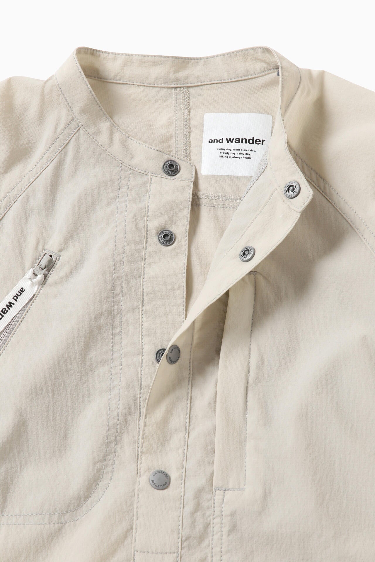 stretch rip band collar shirt