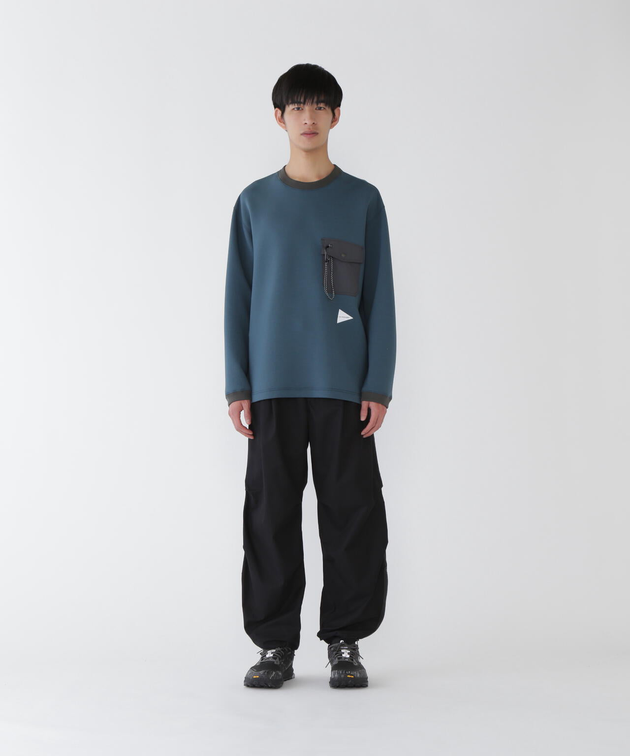 high count cloth side zip hem pants