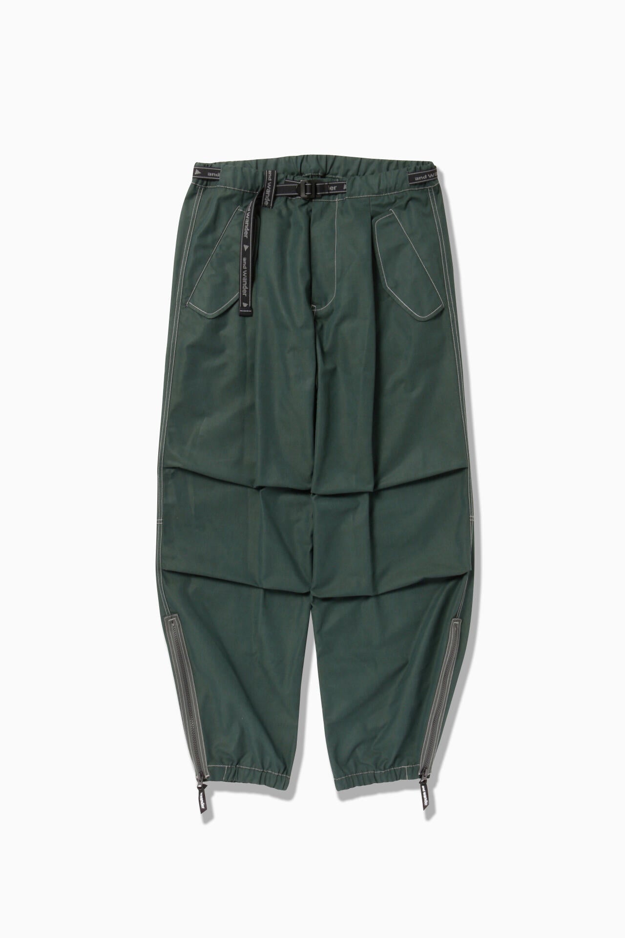 high count cloth side zip hem pants