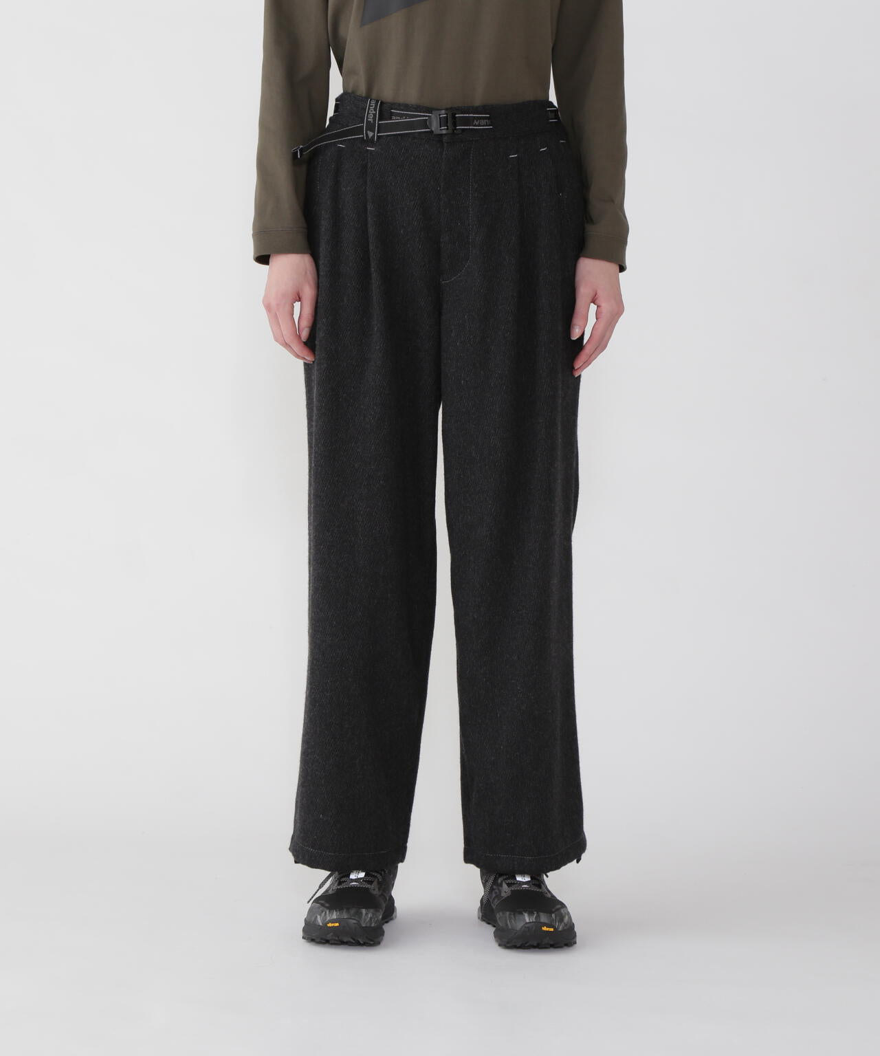 REWOOL tweed wide pants
