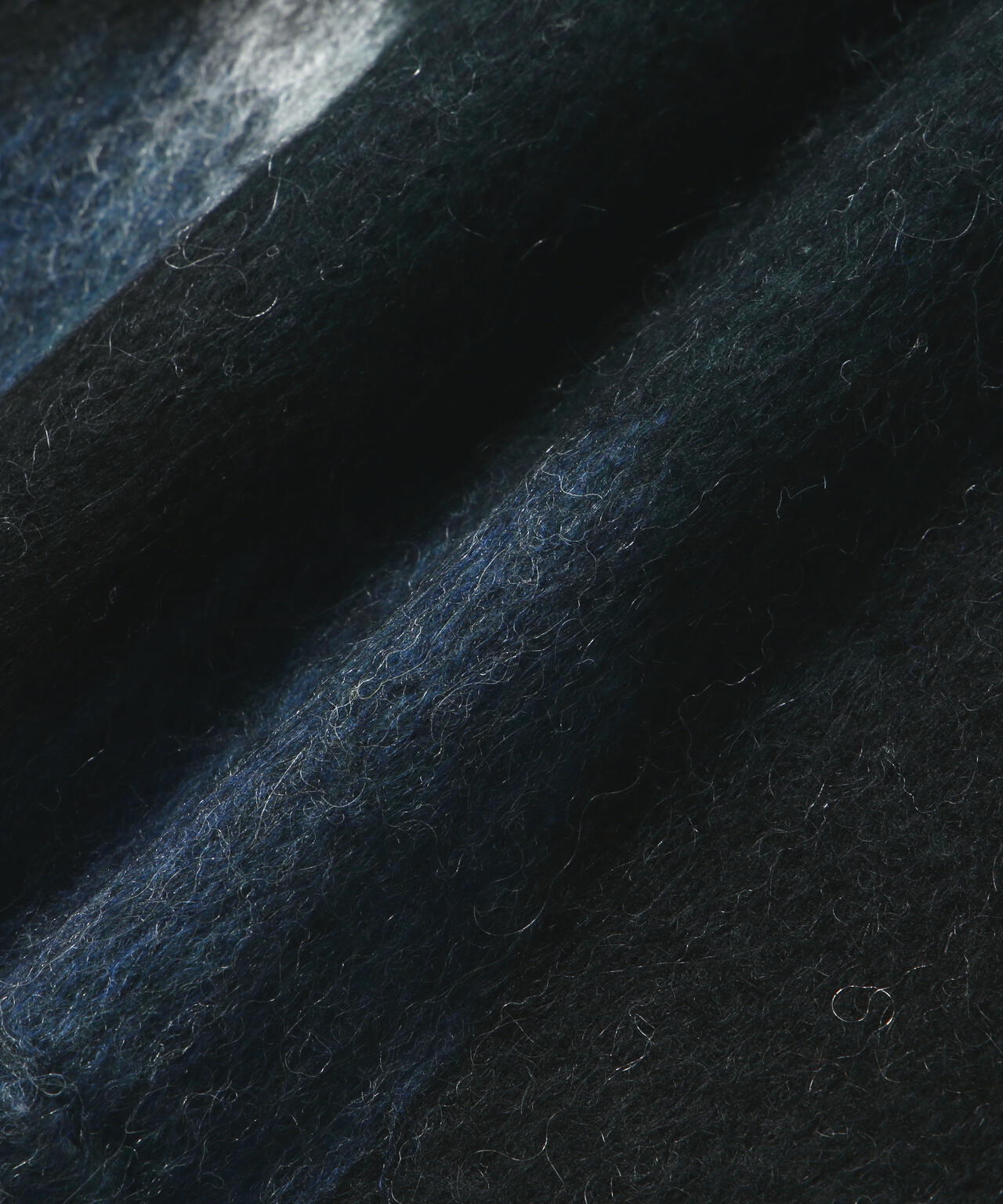 mix color shaggy knit hoodie