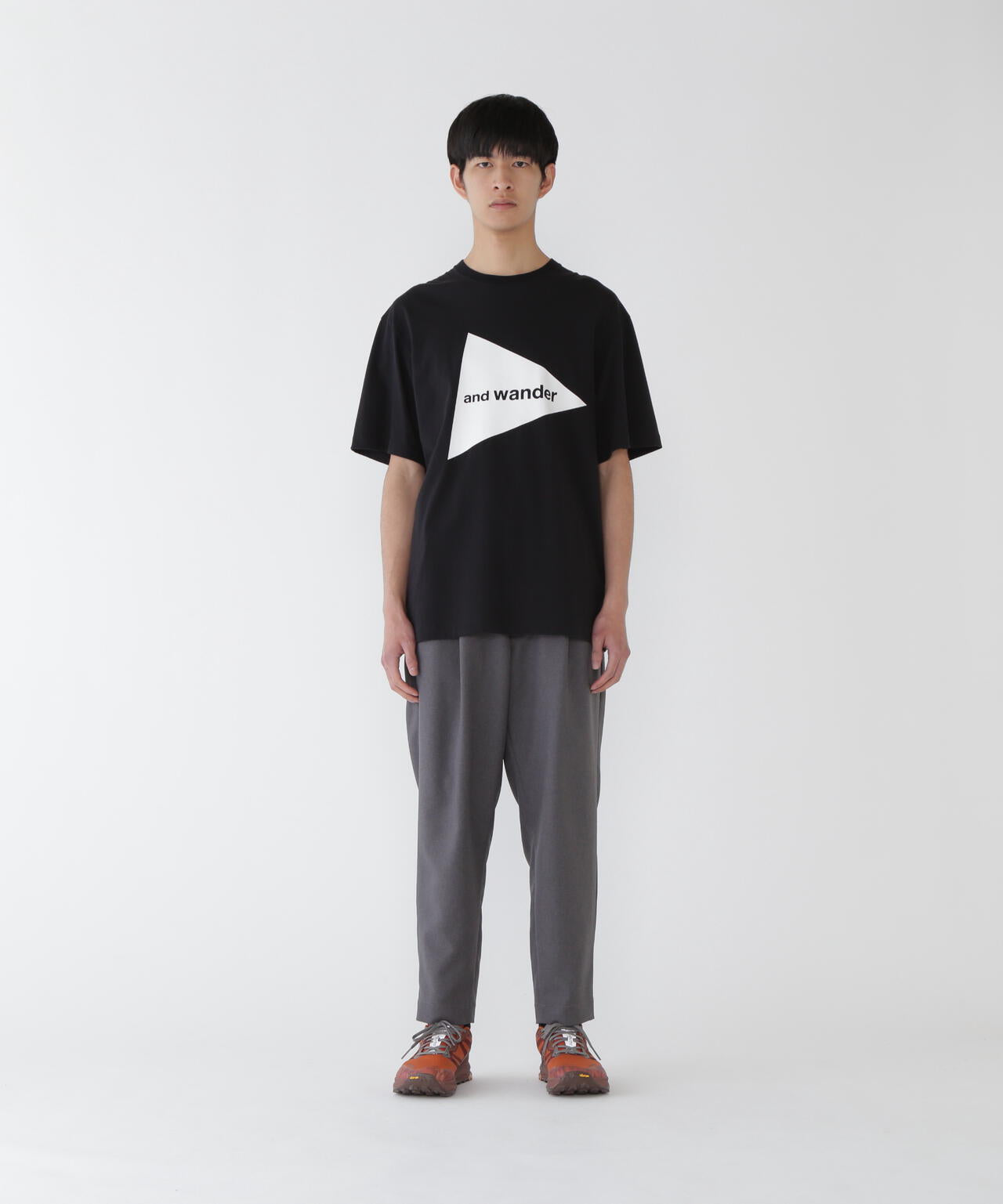 and wander logo SS T | コットン ドライ ロゴTシャツ